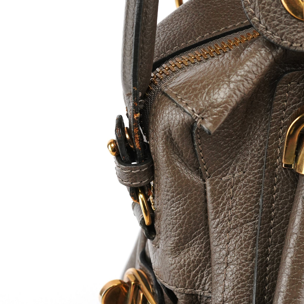 Greige Leather Paraty 2-Way Bag