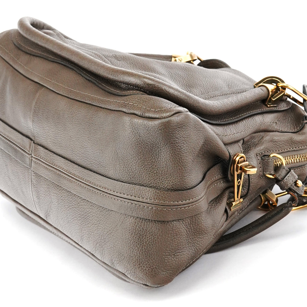 Greige Leather Paraty 2-Way Bag