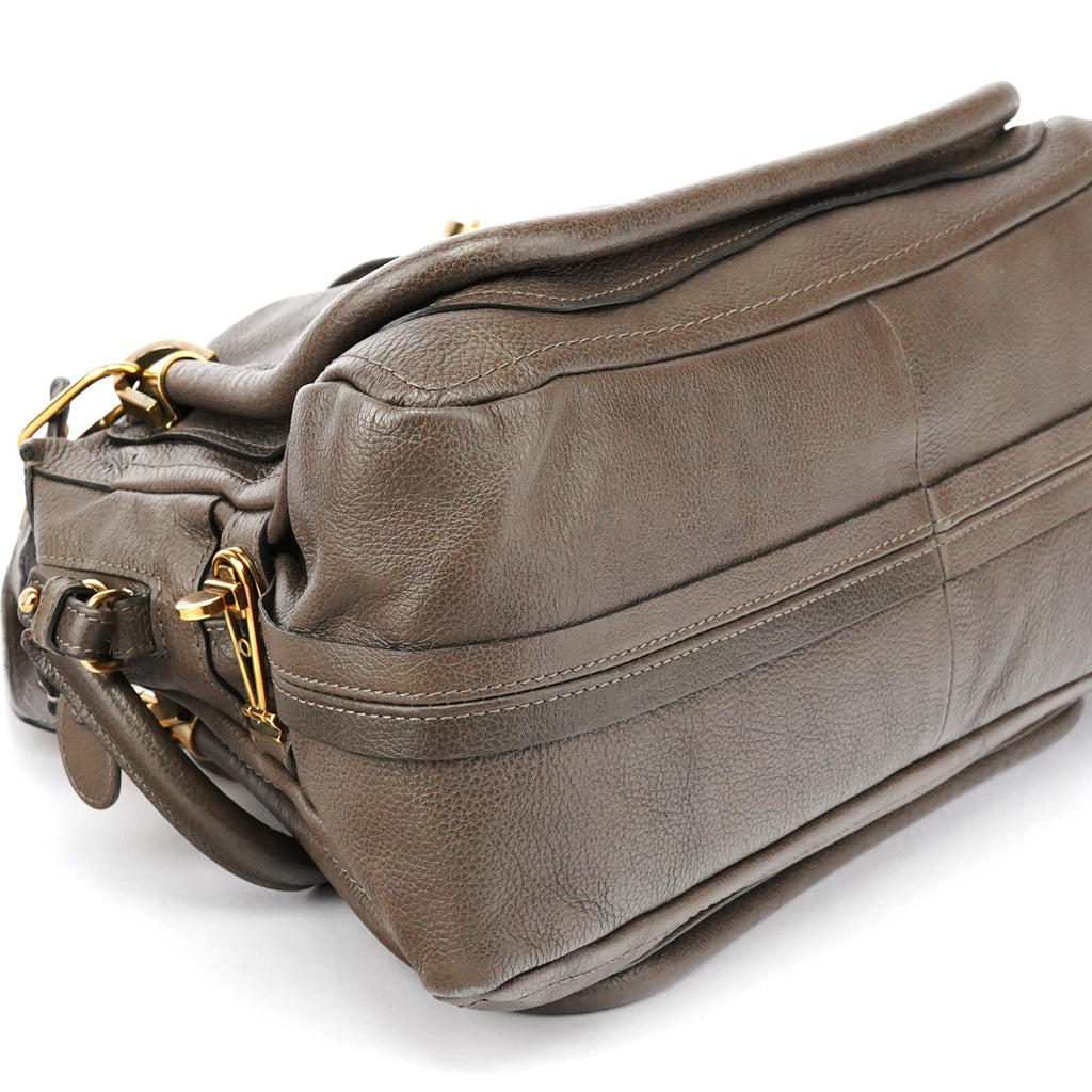 Greige Leather Paraty 2-Way Bag