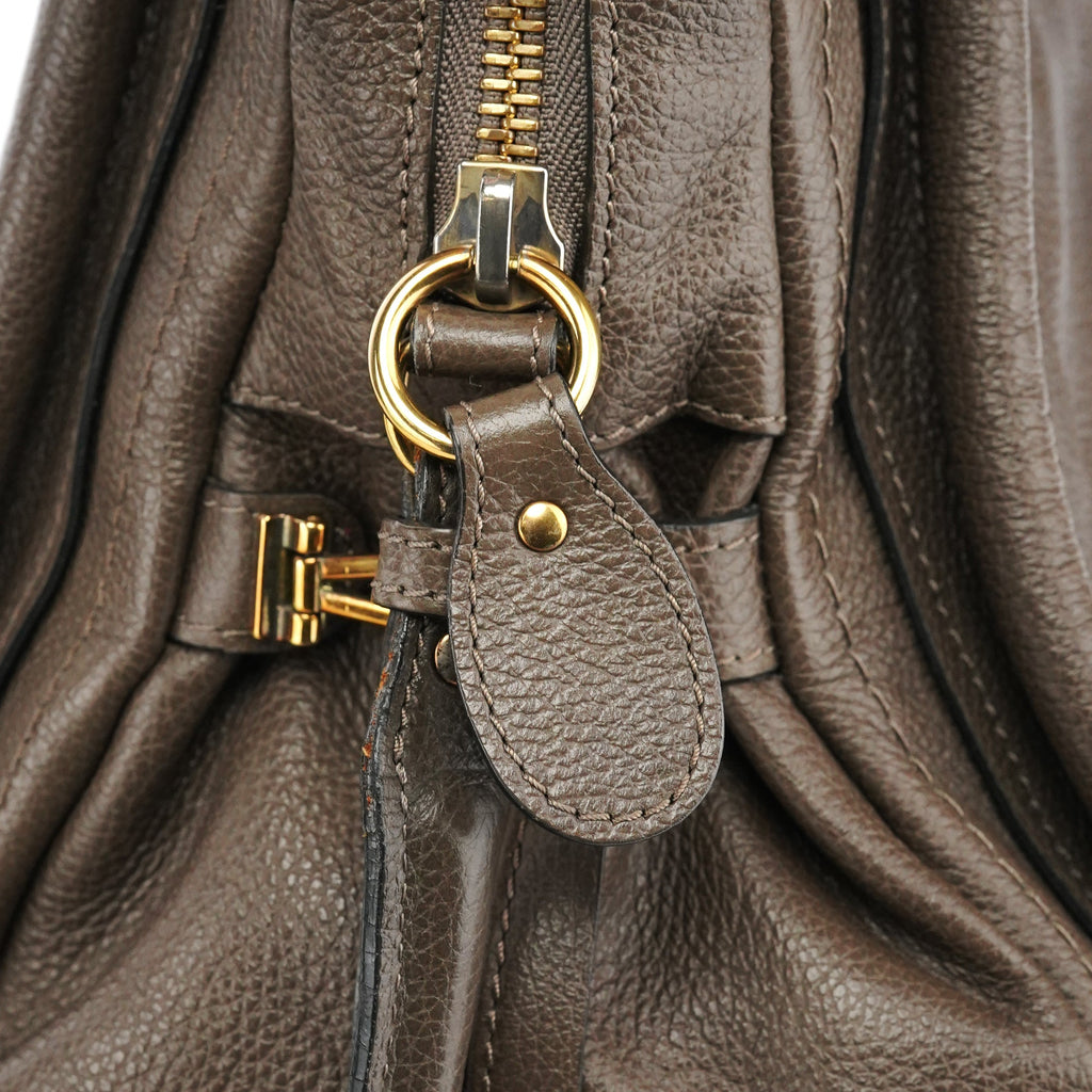 Greige Leather Paraty 2-Way Bag