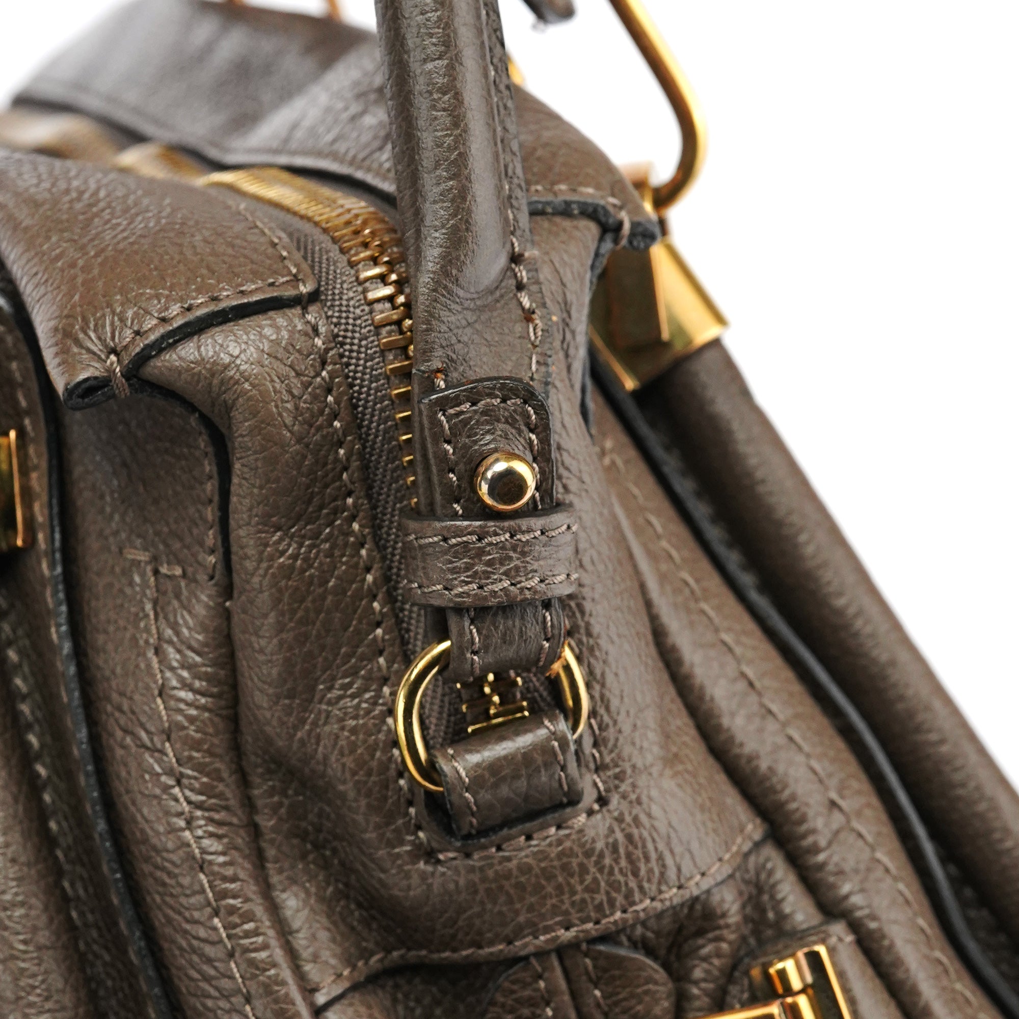 Greige Leather Paraty 2-Way Bag