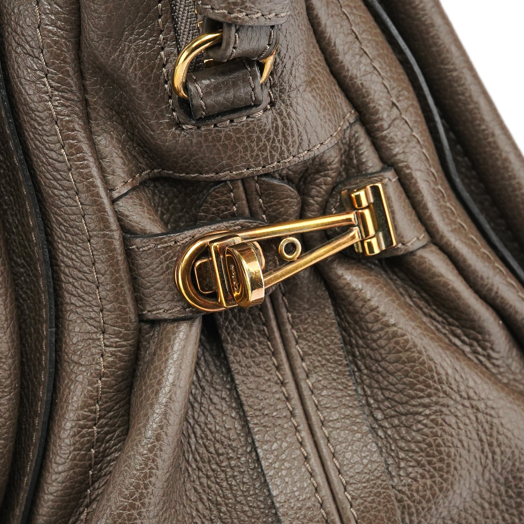 Greige Leather Paraty 2-Way Bag