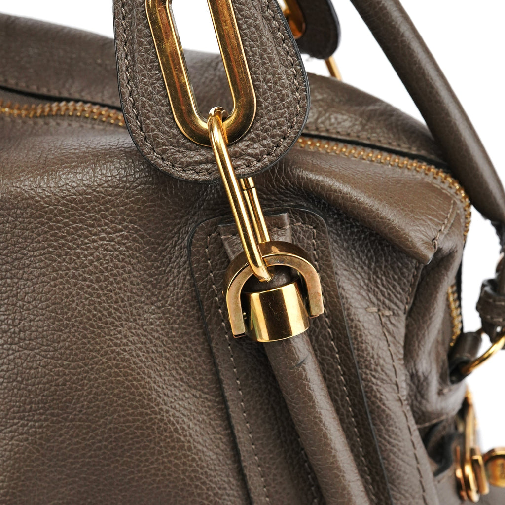 Greige Leather Paraty 2-Way Bag