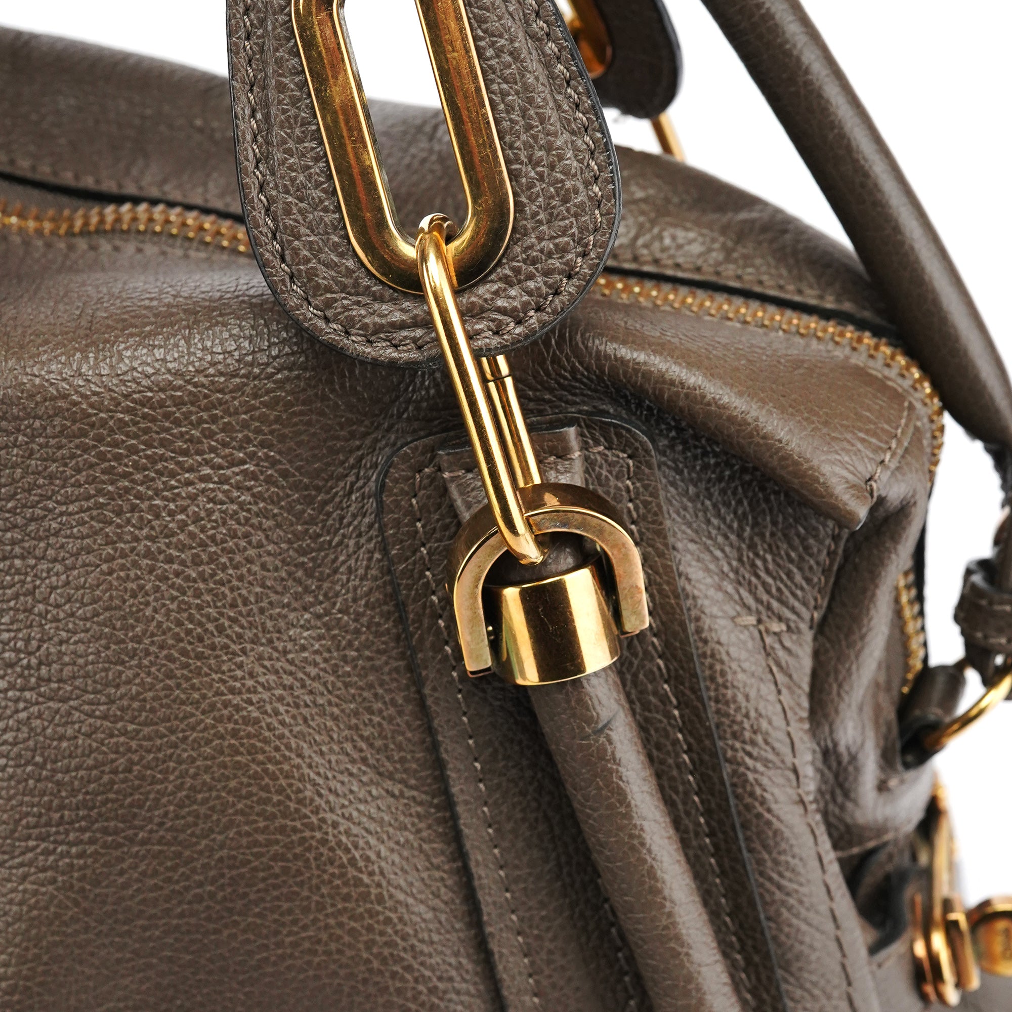 Greige Leather Paraty 2-Way Bag