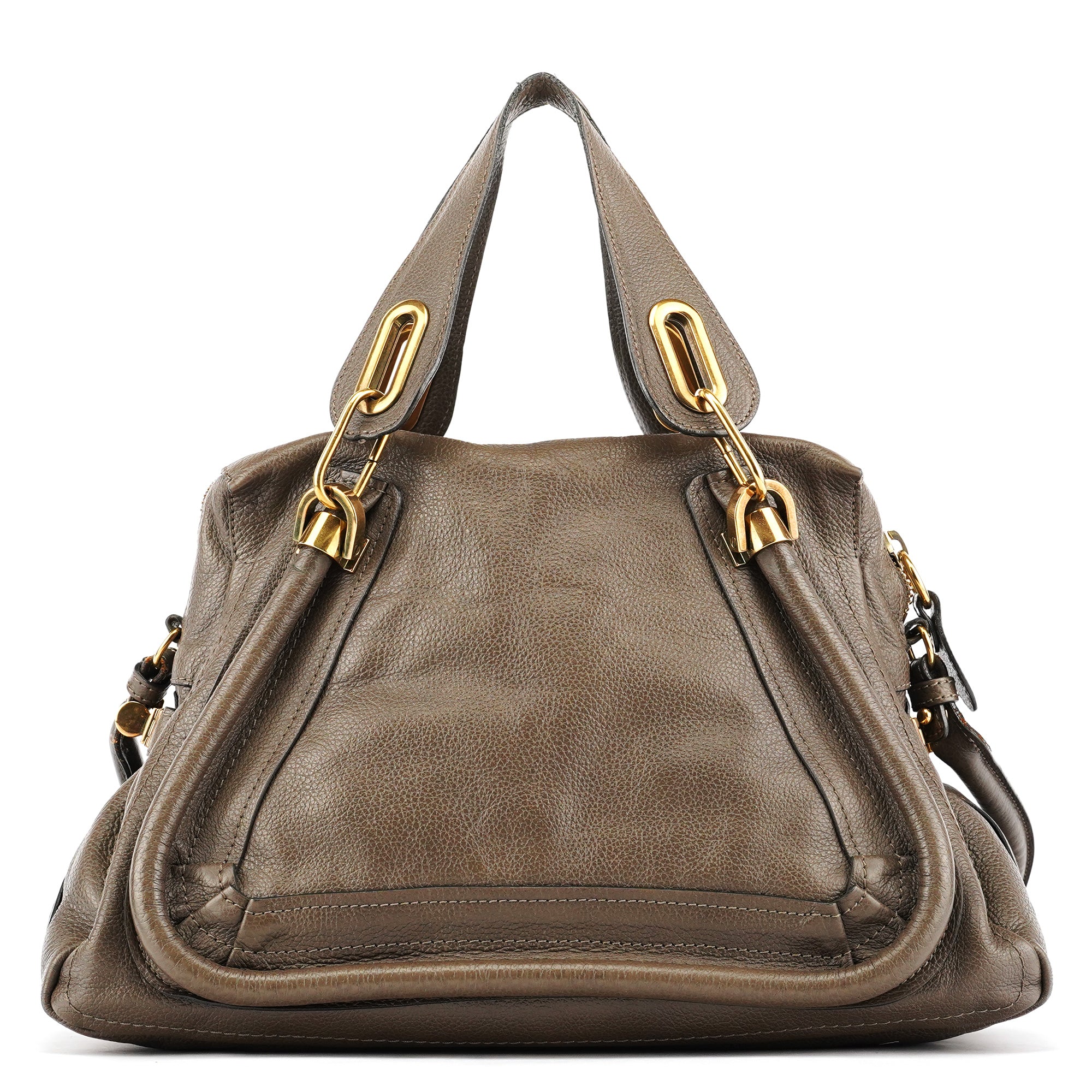 Greige Leather Paraty 2-Way Bag