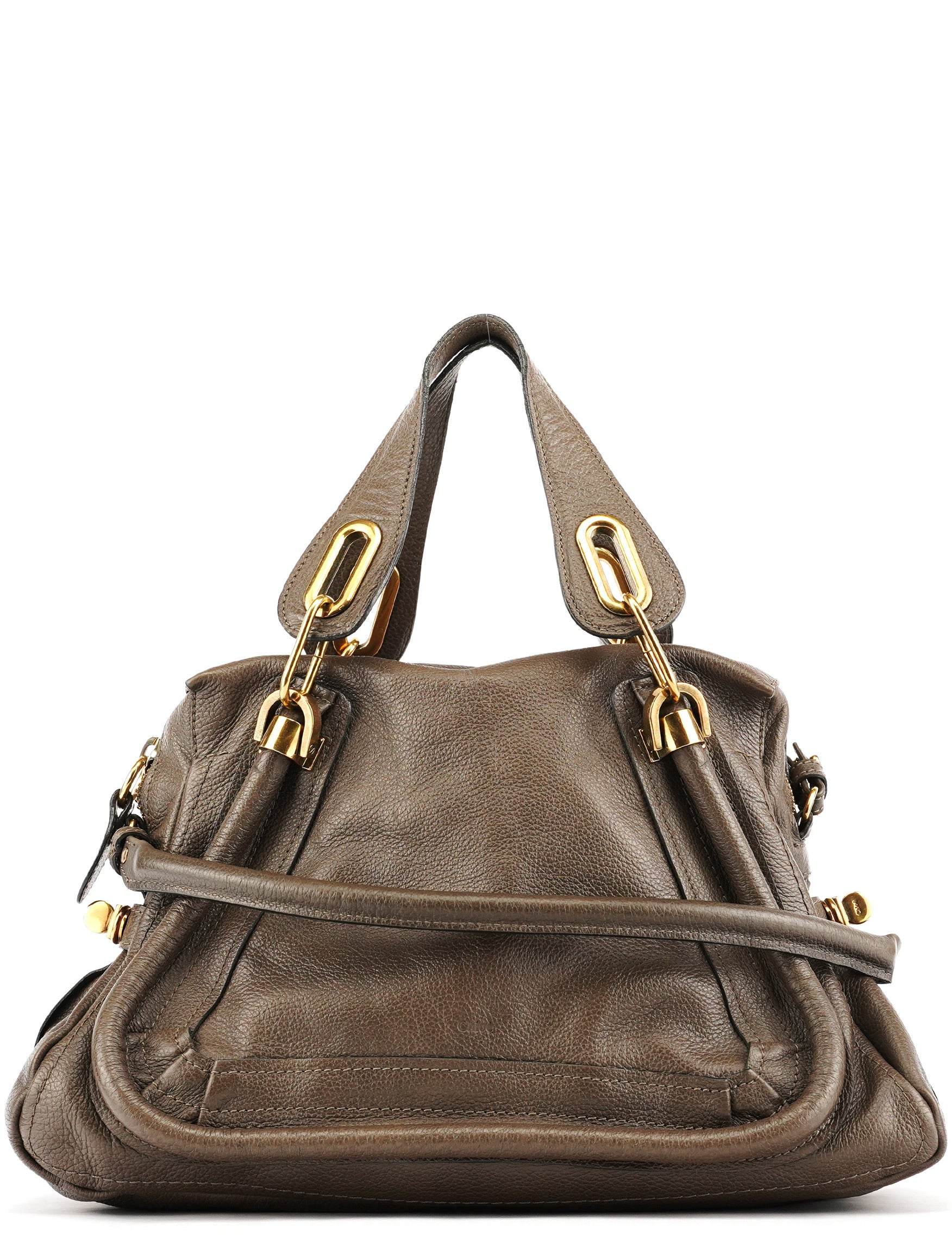 Greige Leather Paraty 2-Way Bag