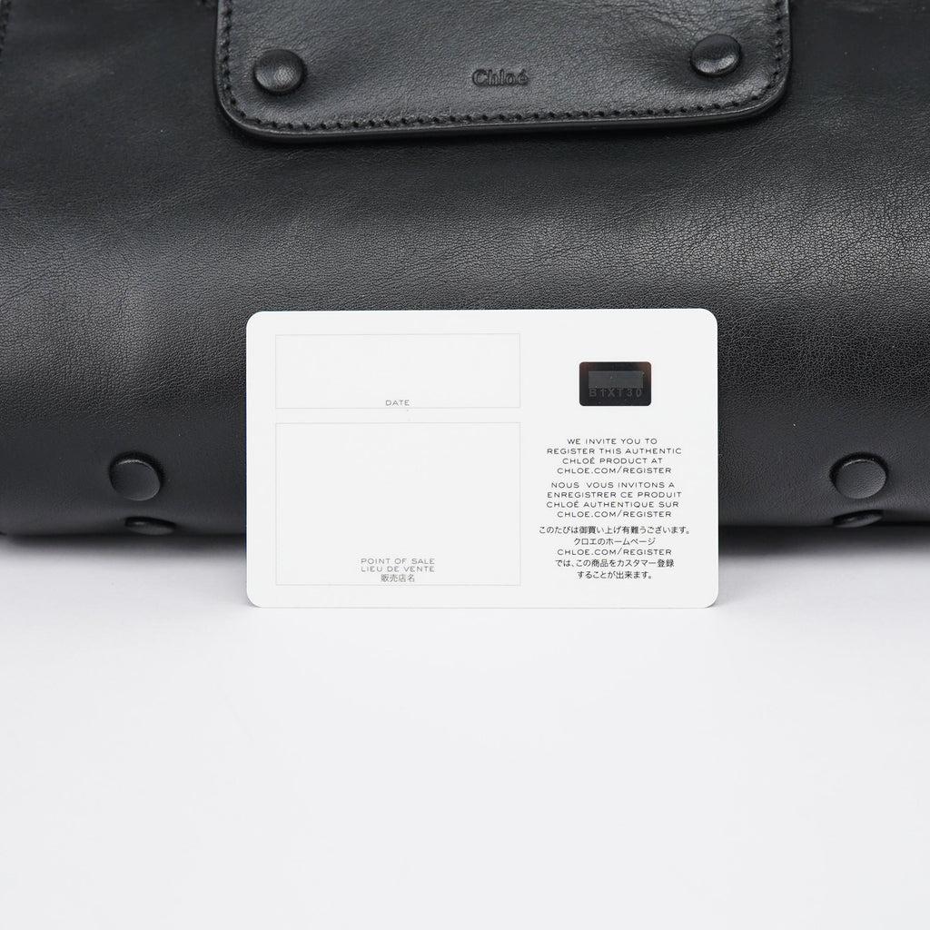 Grey Black Calfskin Leather Tote Bag