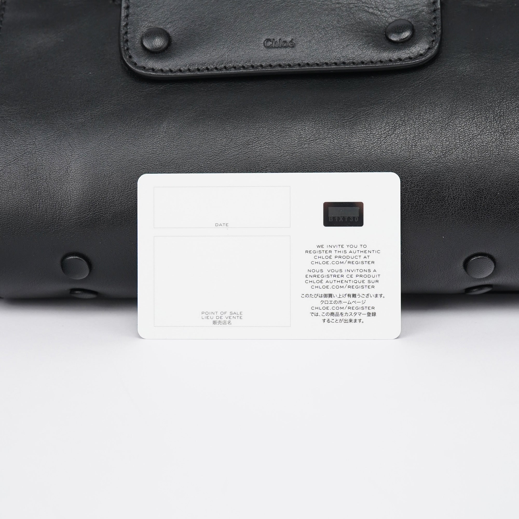 Grey Black Calfskin Leather Tote Bag