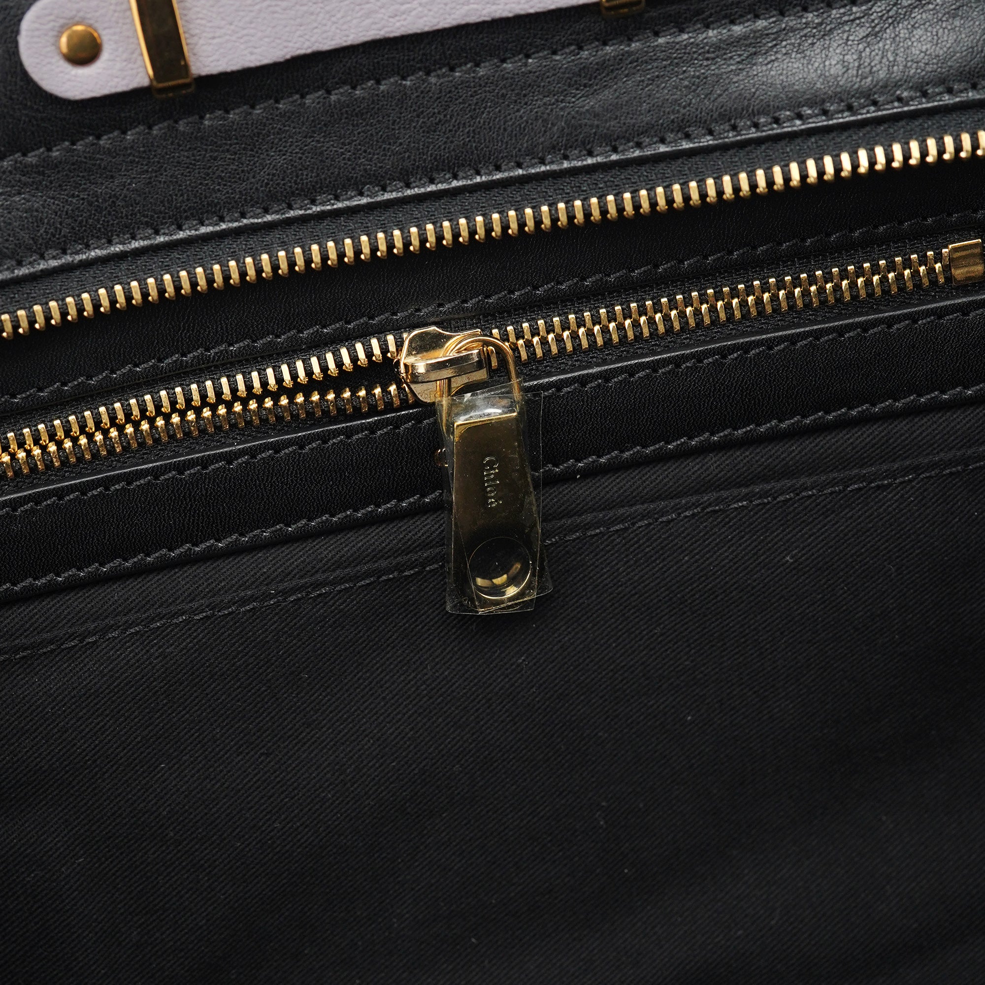 Grey Black Calfskin Leather Tote Bag