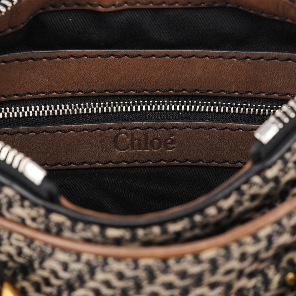 Grey Brown Tweed Paddington Shoulder Bag