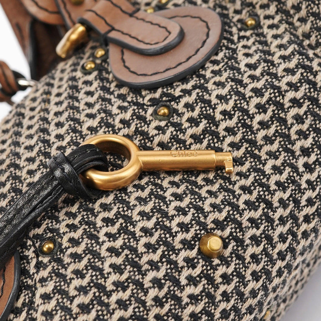 Grey Brown Tweed Paddington Shoulder Bag