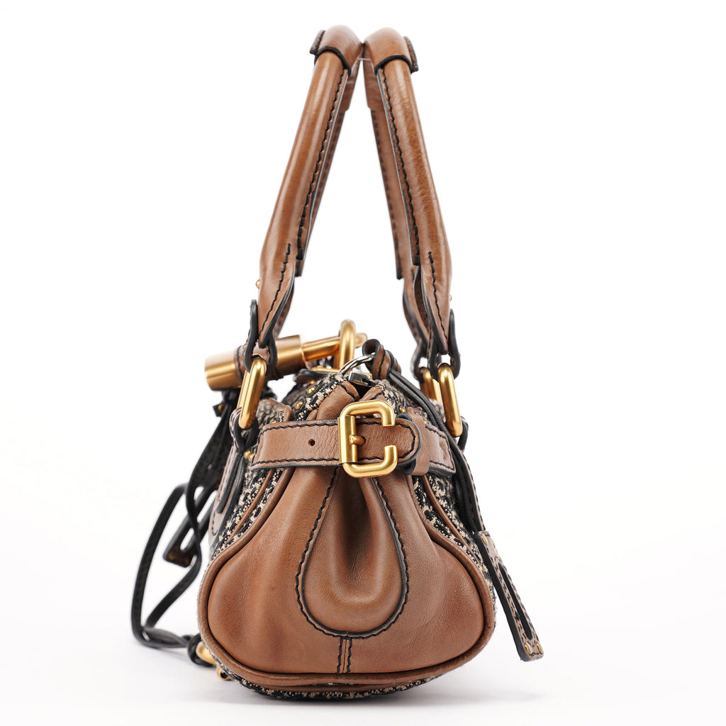 Grey Brown Tweed Paddington Shoulder Bag