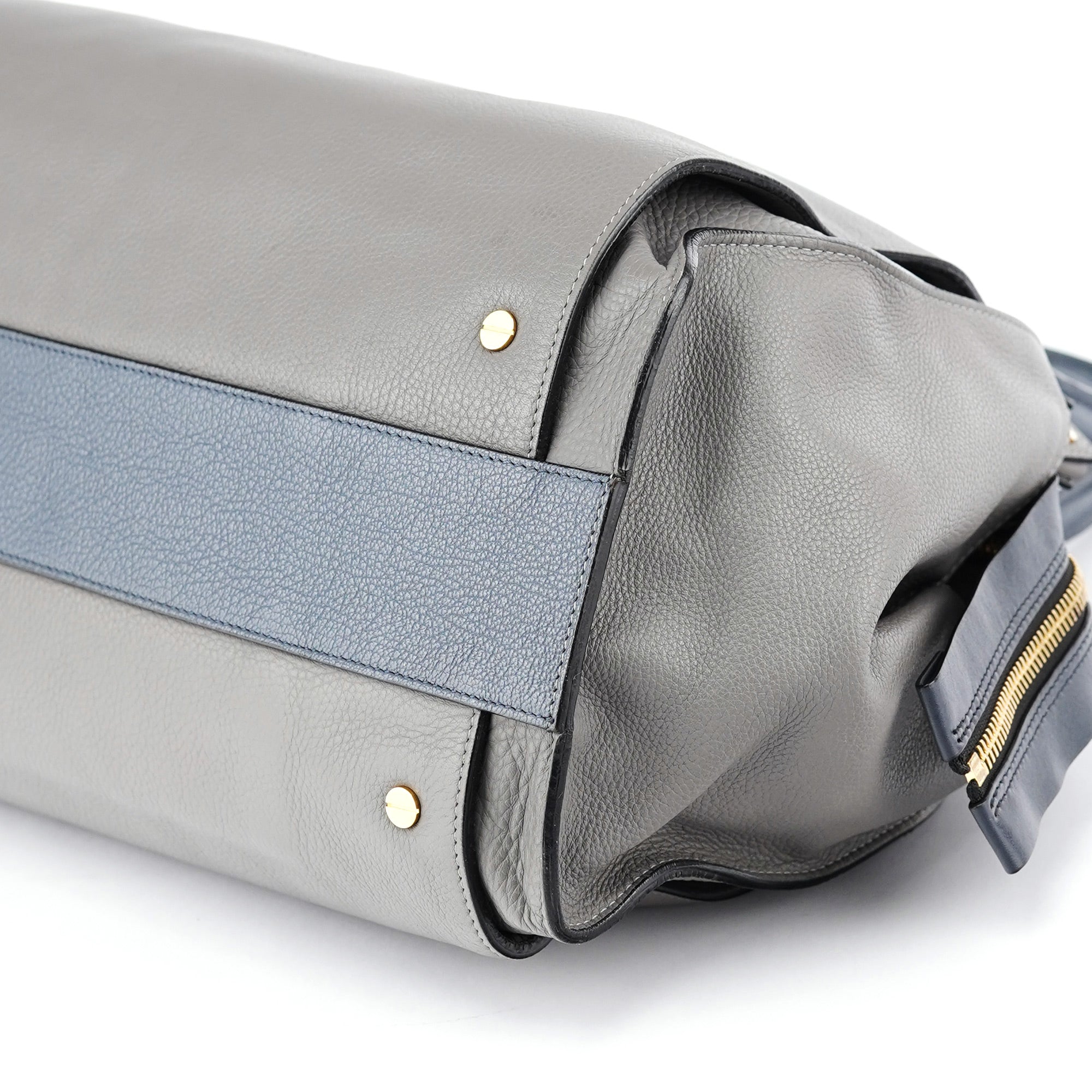 Grey Lambskin Leather Tote Bag