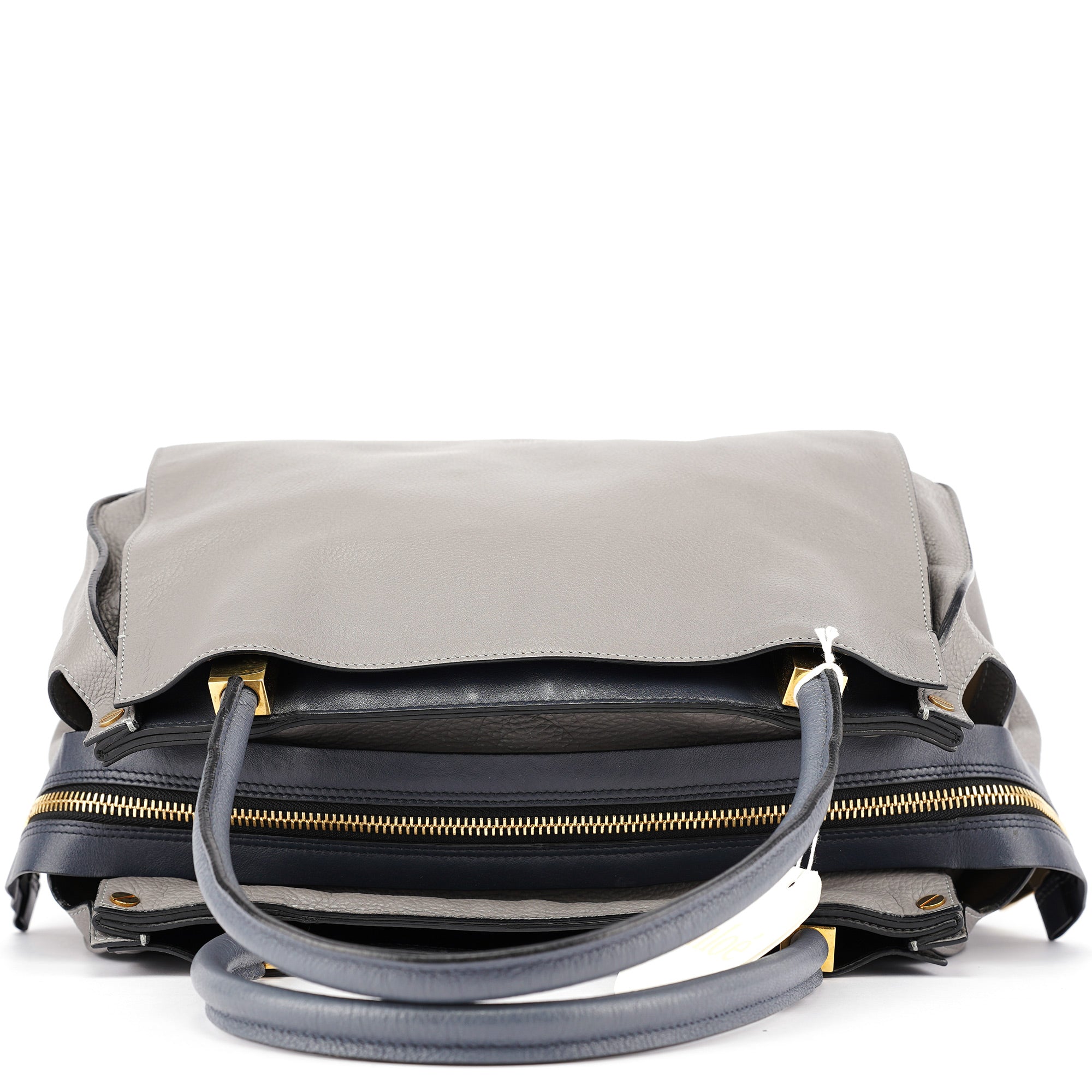 Grey Lambskin Leather Tote Bag