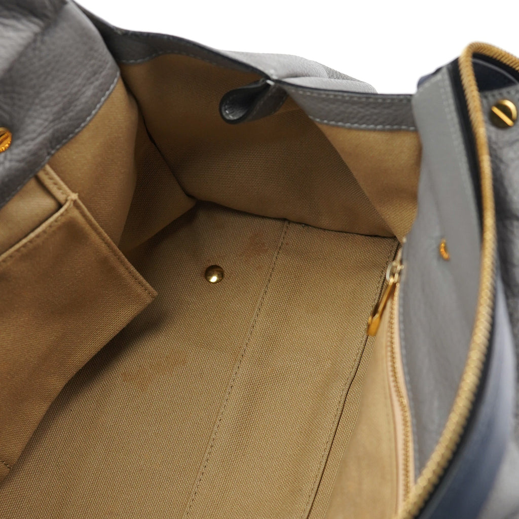 Grey Lambskin Leather Tote Bag