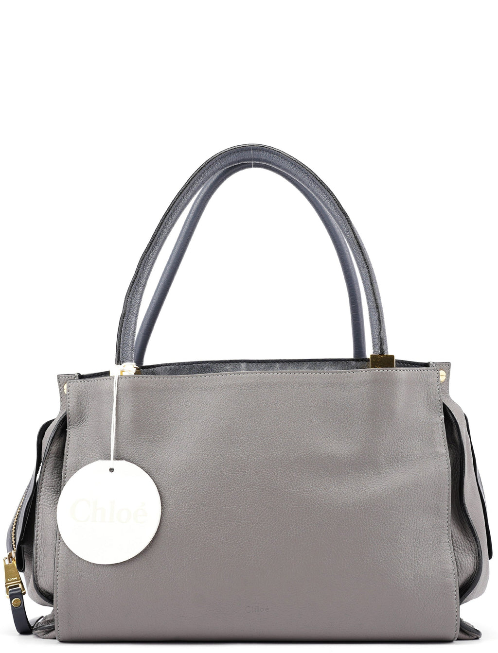 Grey Lambskin Leather Tote Bag