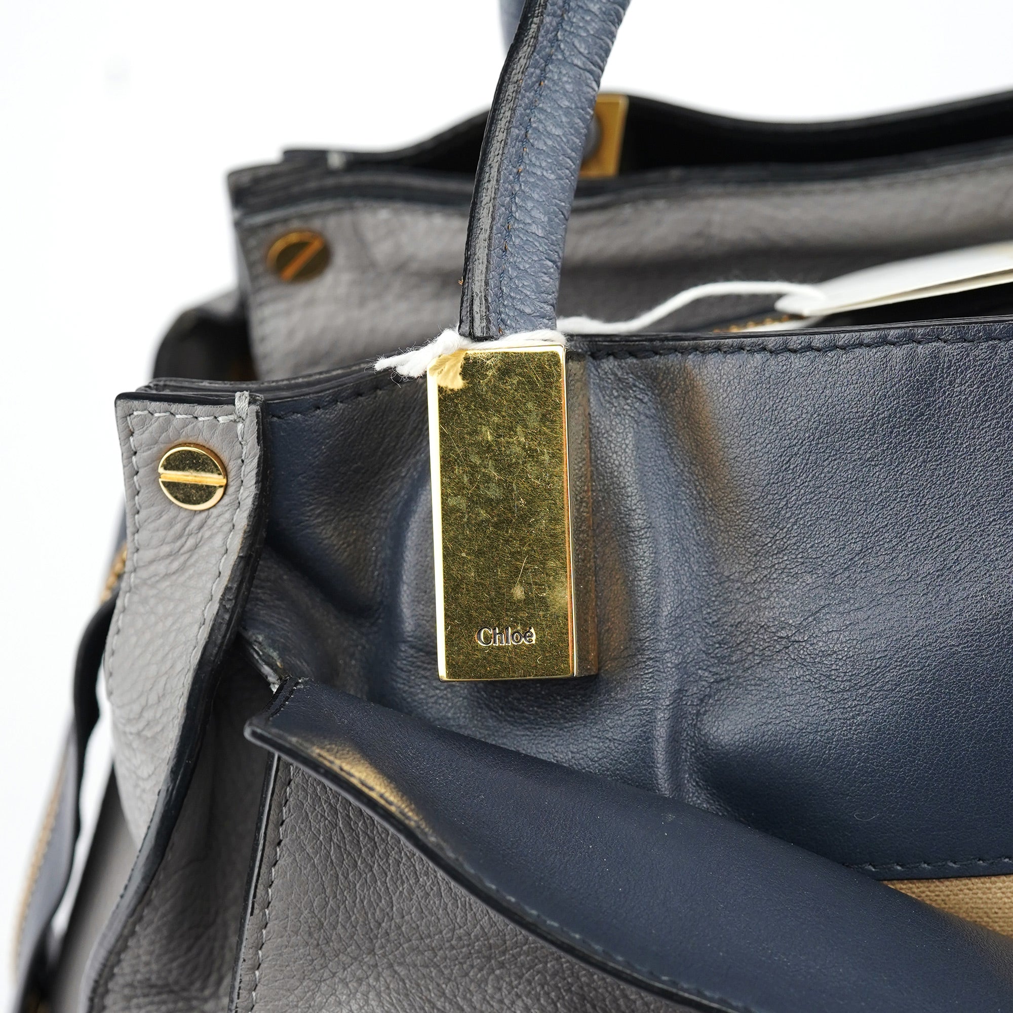 Grey Lambskin Leather Tote Bag