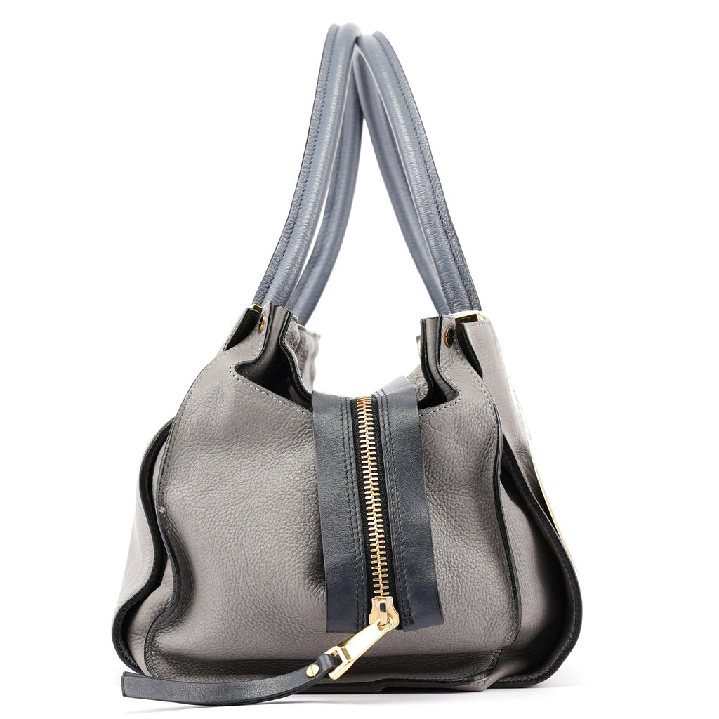Grey Lambskin Leather Tote Bag