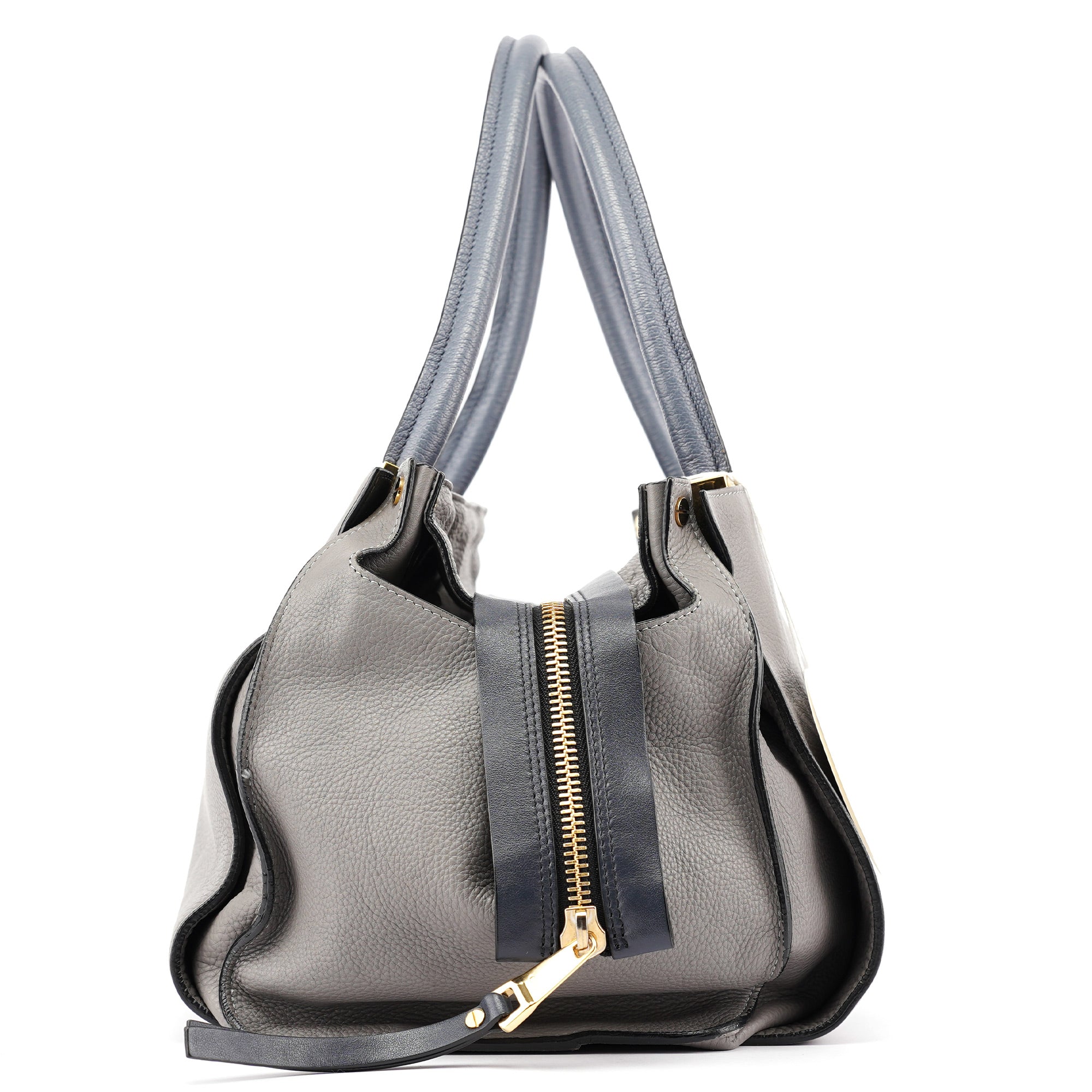 Grey Lambskin Leather Tote Bag