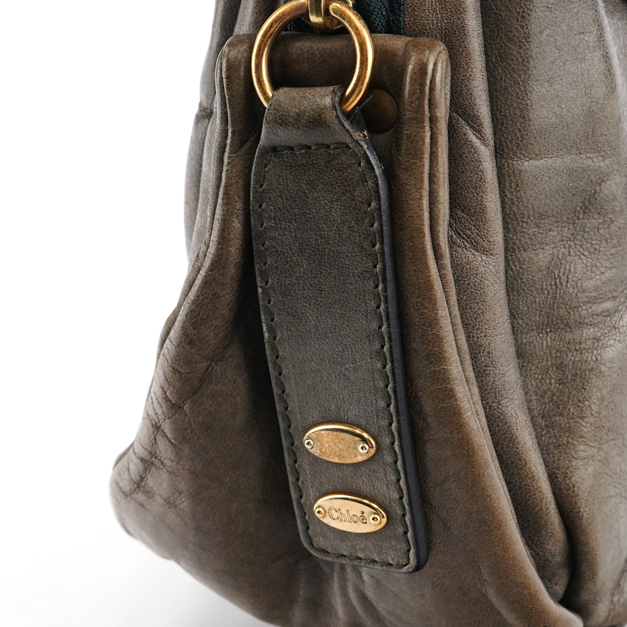 Grey Leather Heloise Tote Bag