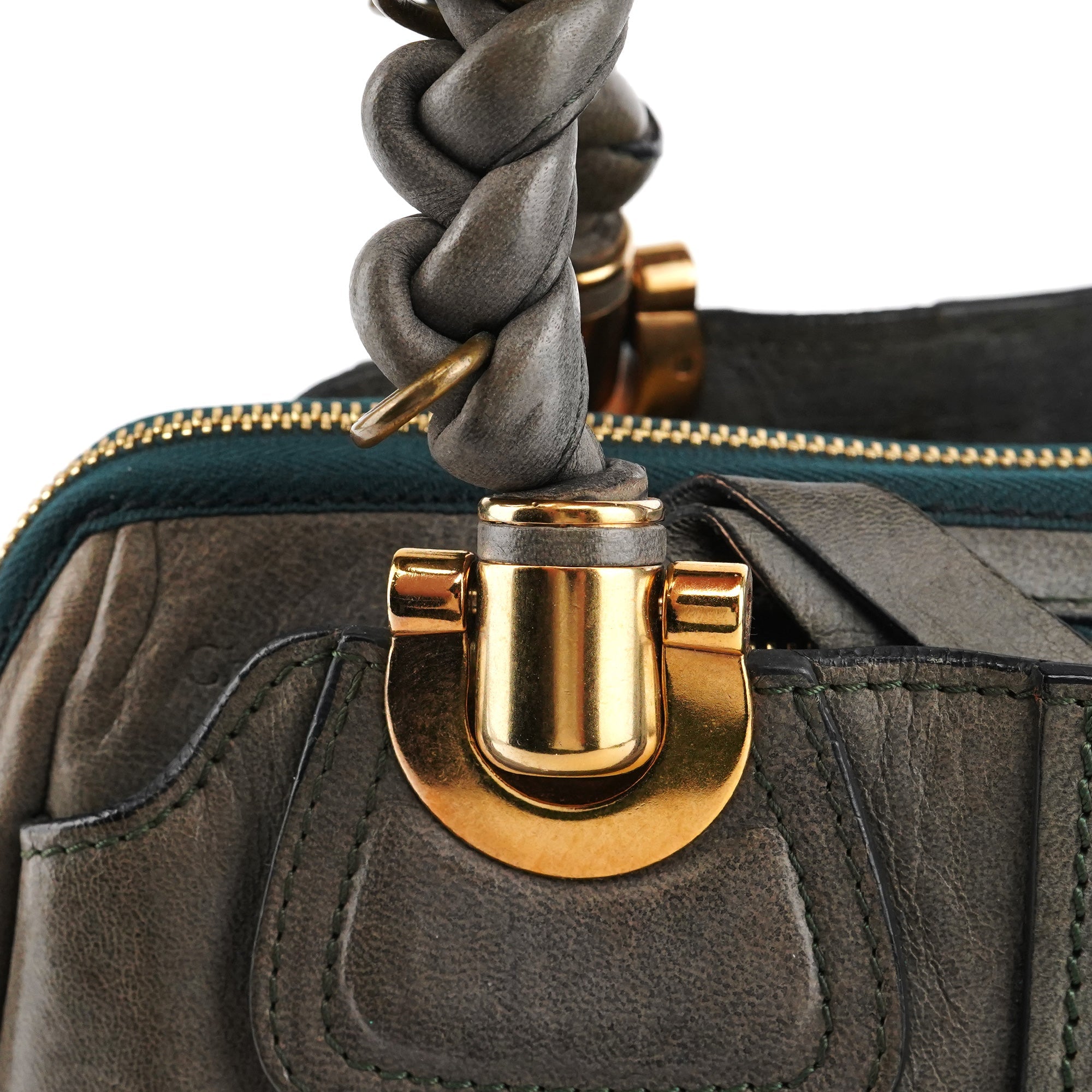 Grey Leather Heloise Tote Bag