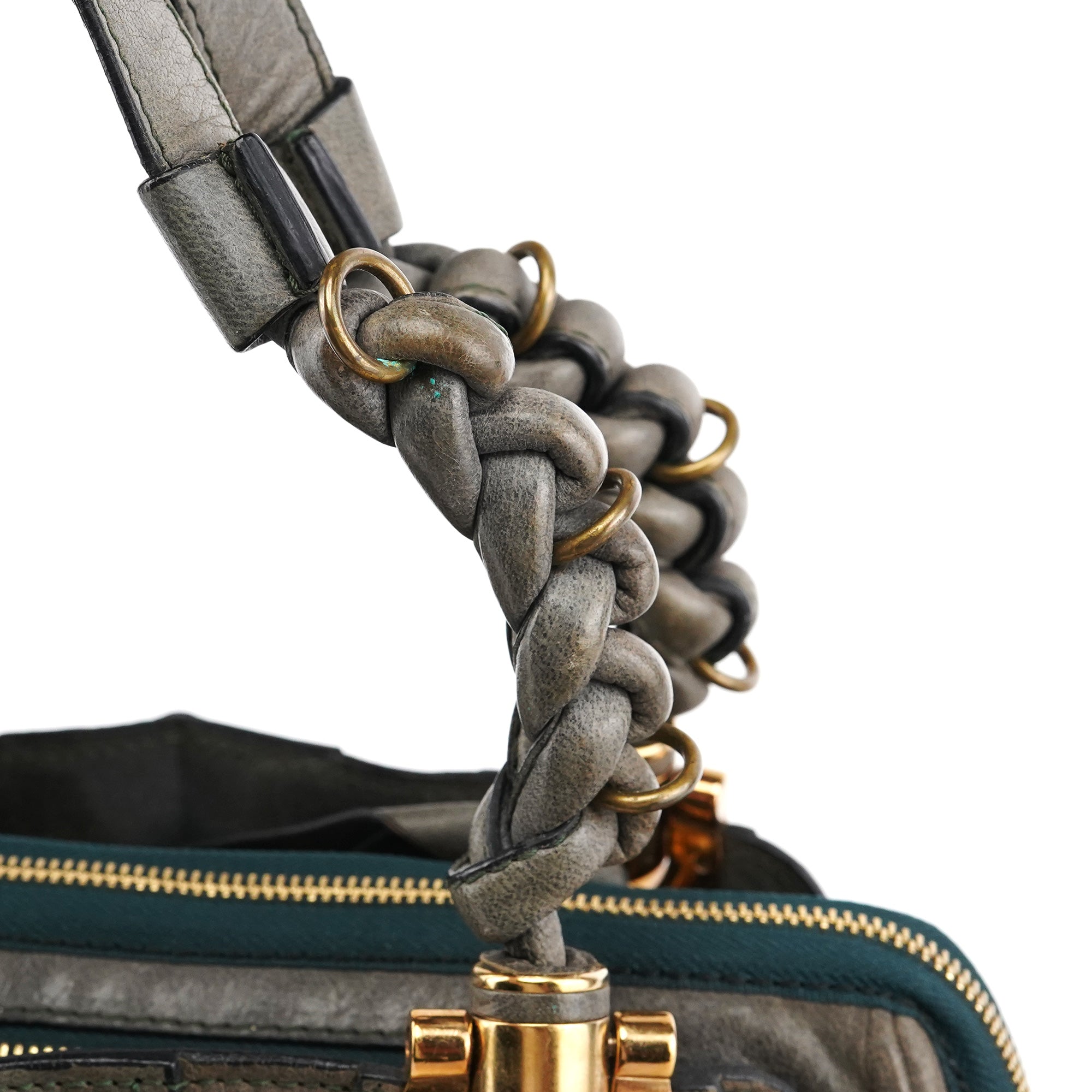 Grey Leather Heloise Tote Bag