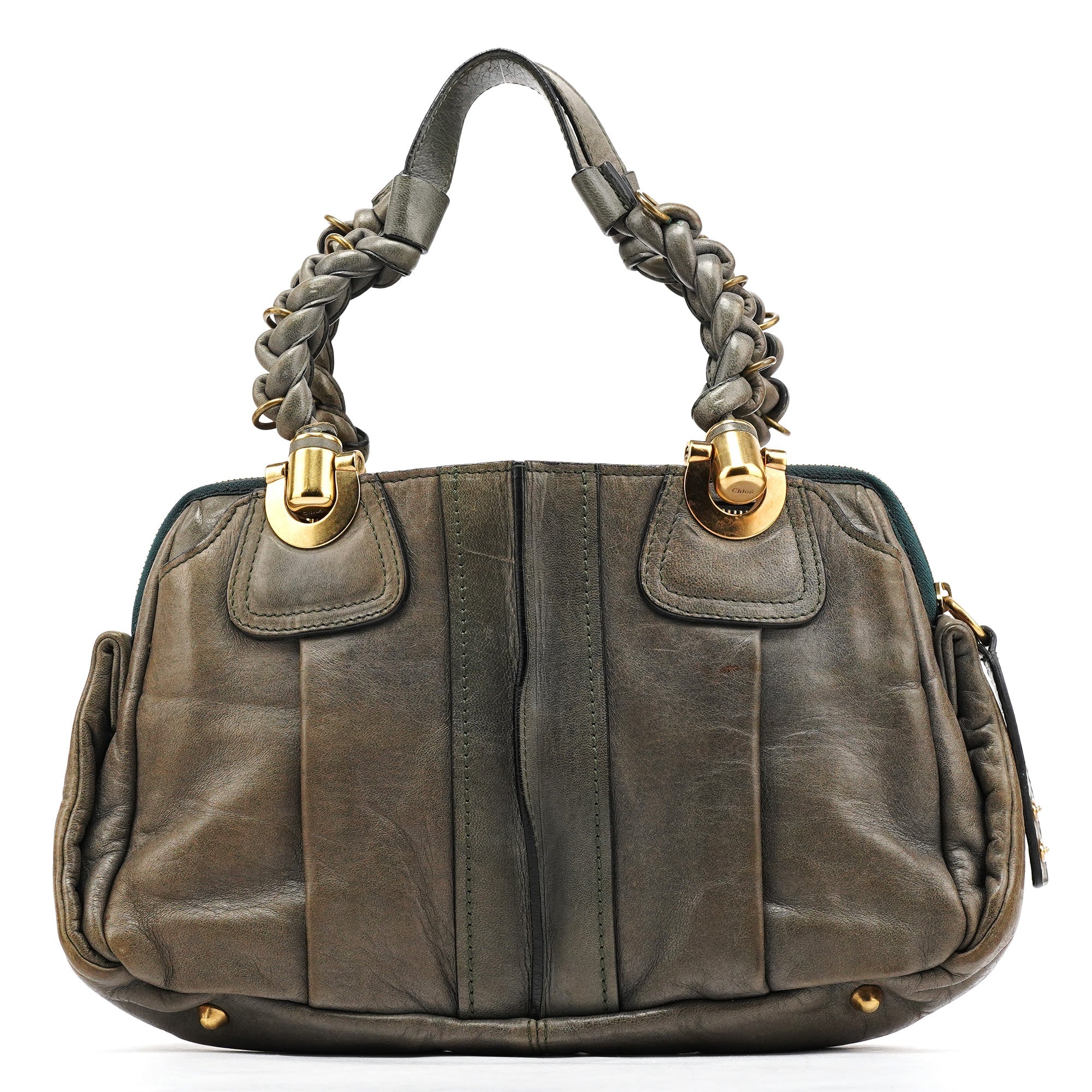 Grey Leather Heloise Tote Bag