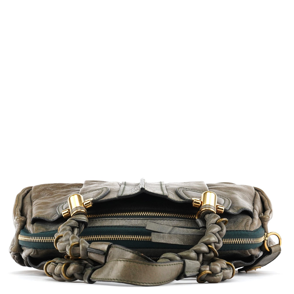 Grey Leather Heloise Tote Bag