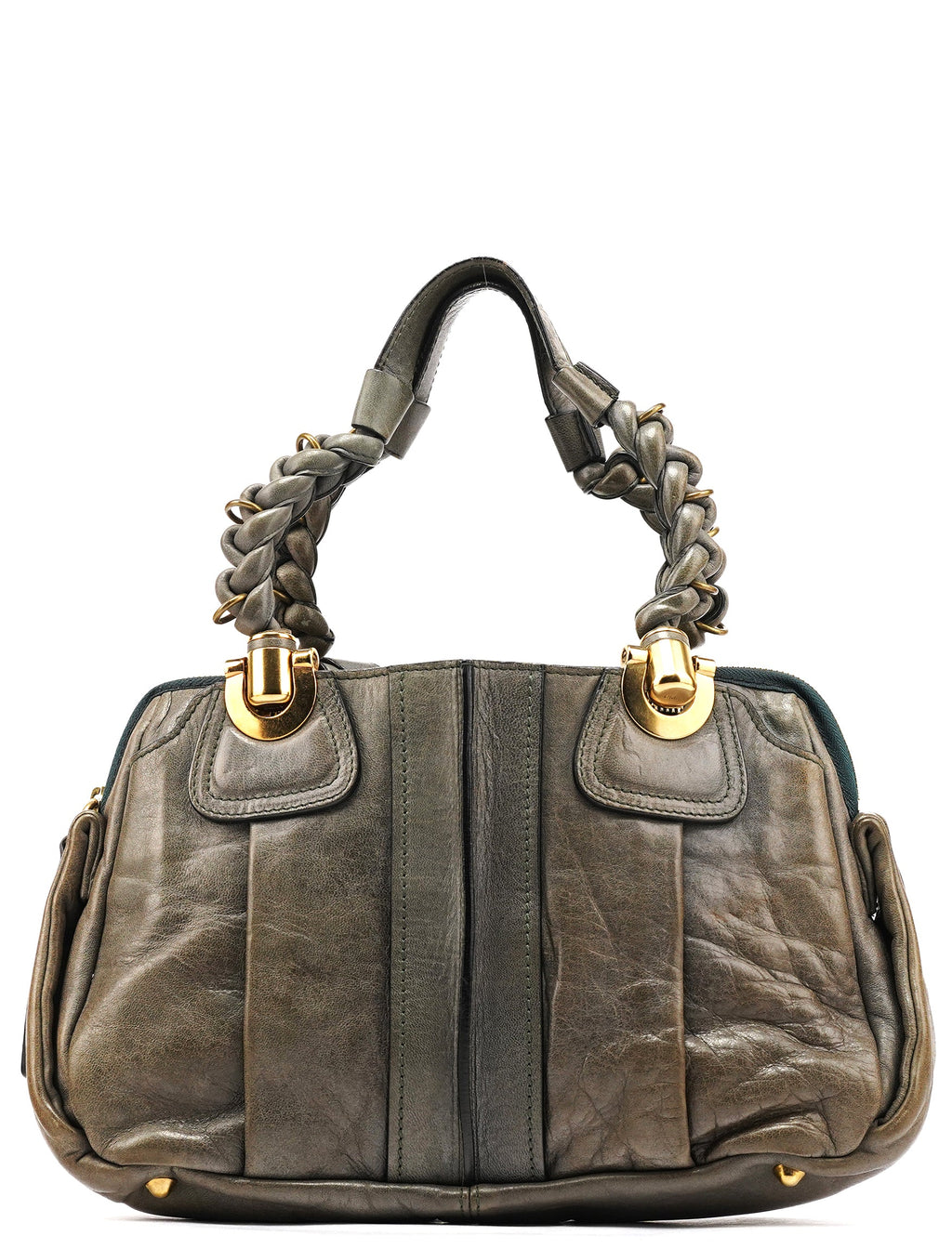 Grey Leather Heloise Tote Bag