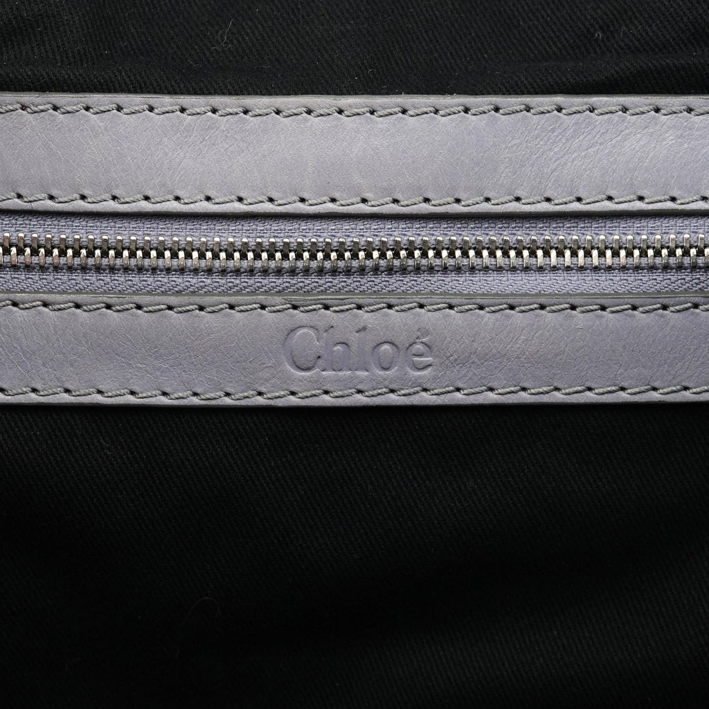 Grey Leather Kerala Tote Bag