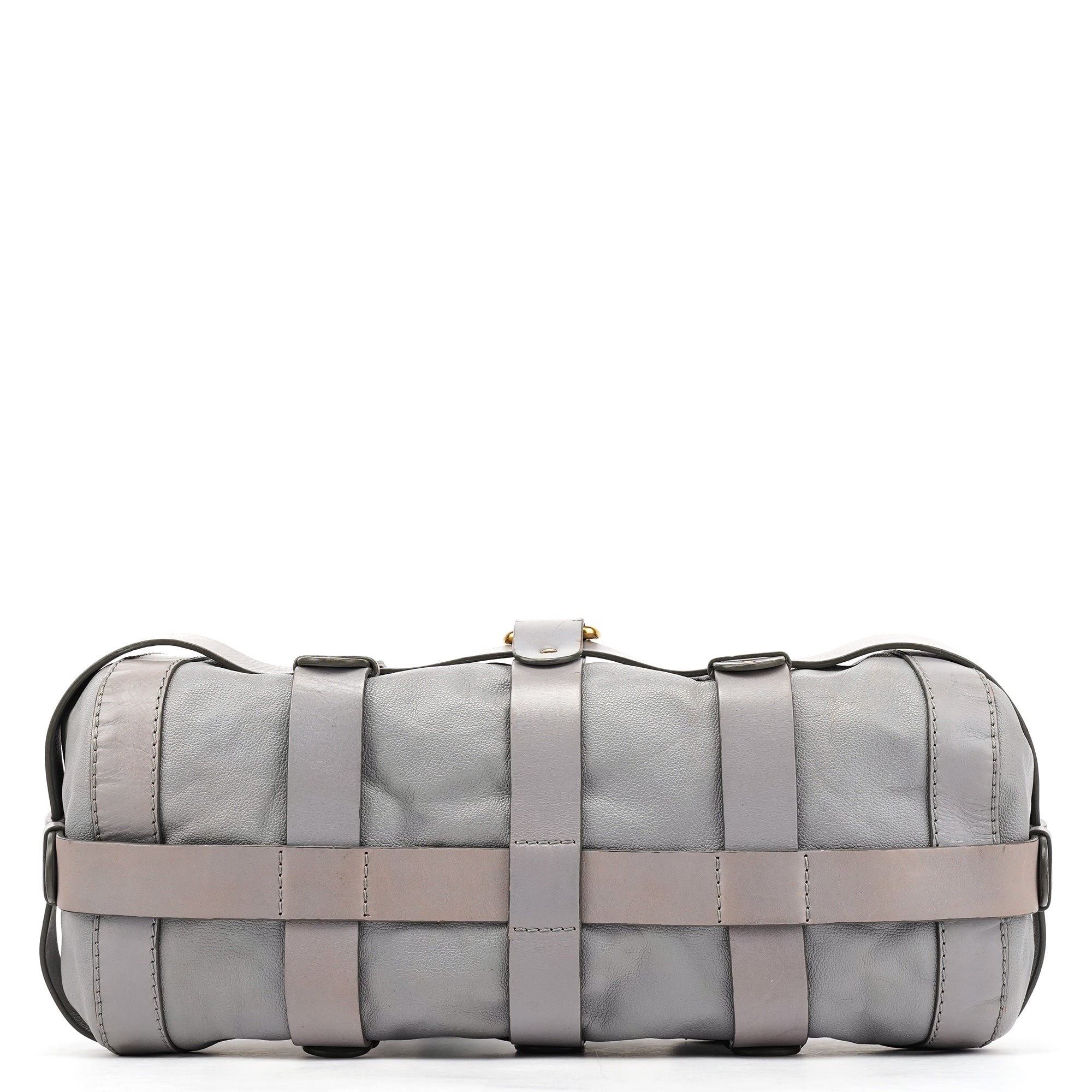 Grey Leather Kerala Tote Bag