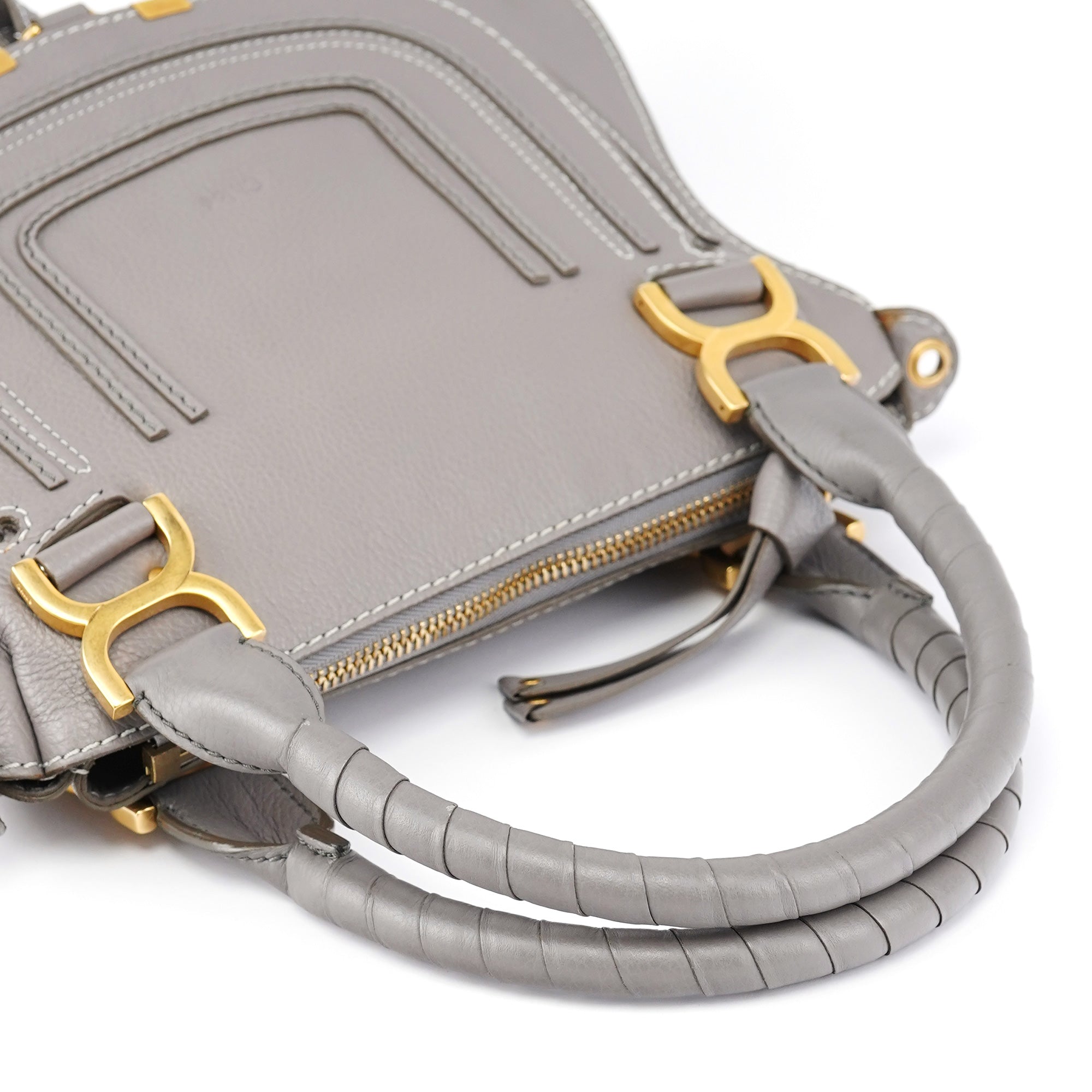 Grey Leather Marcie 2-Way Bag