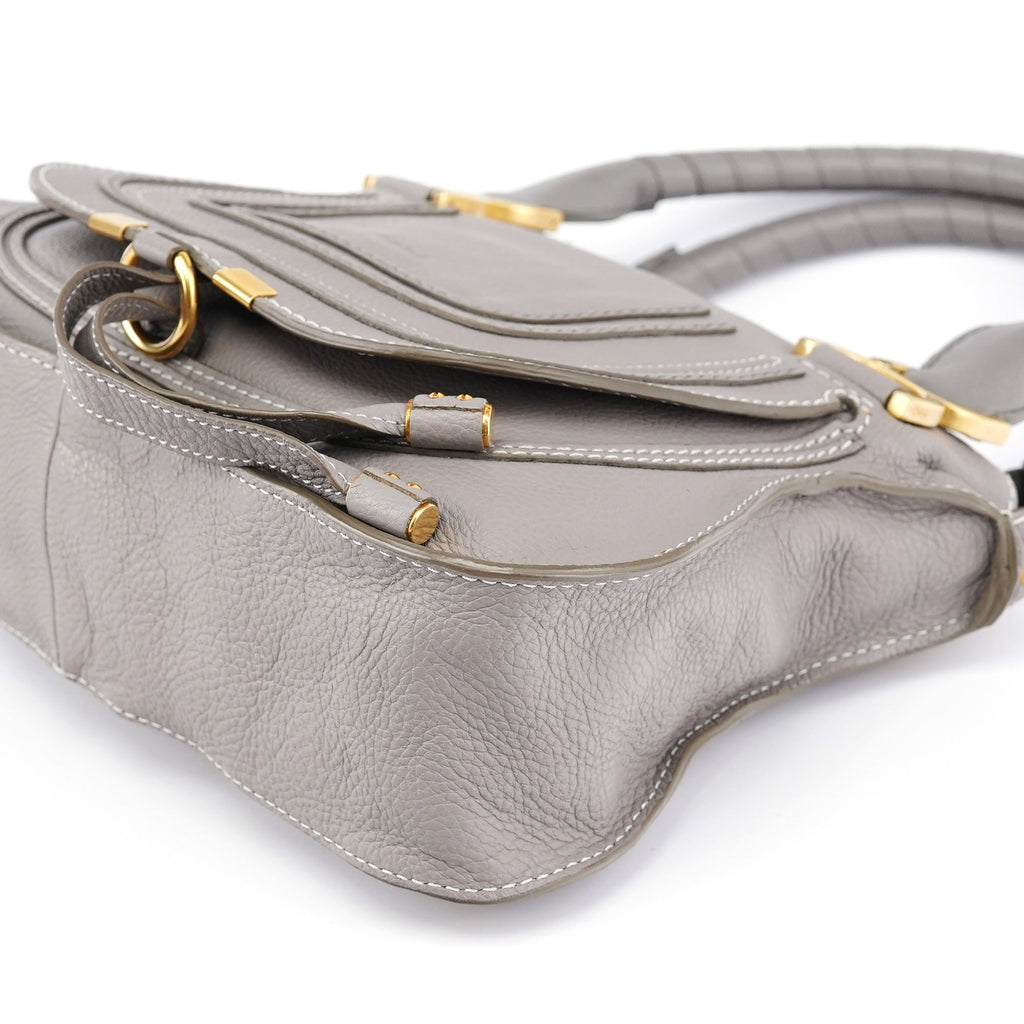 Grey Leather Marcie 2-Way Bag