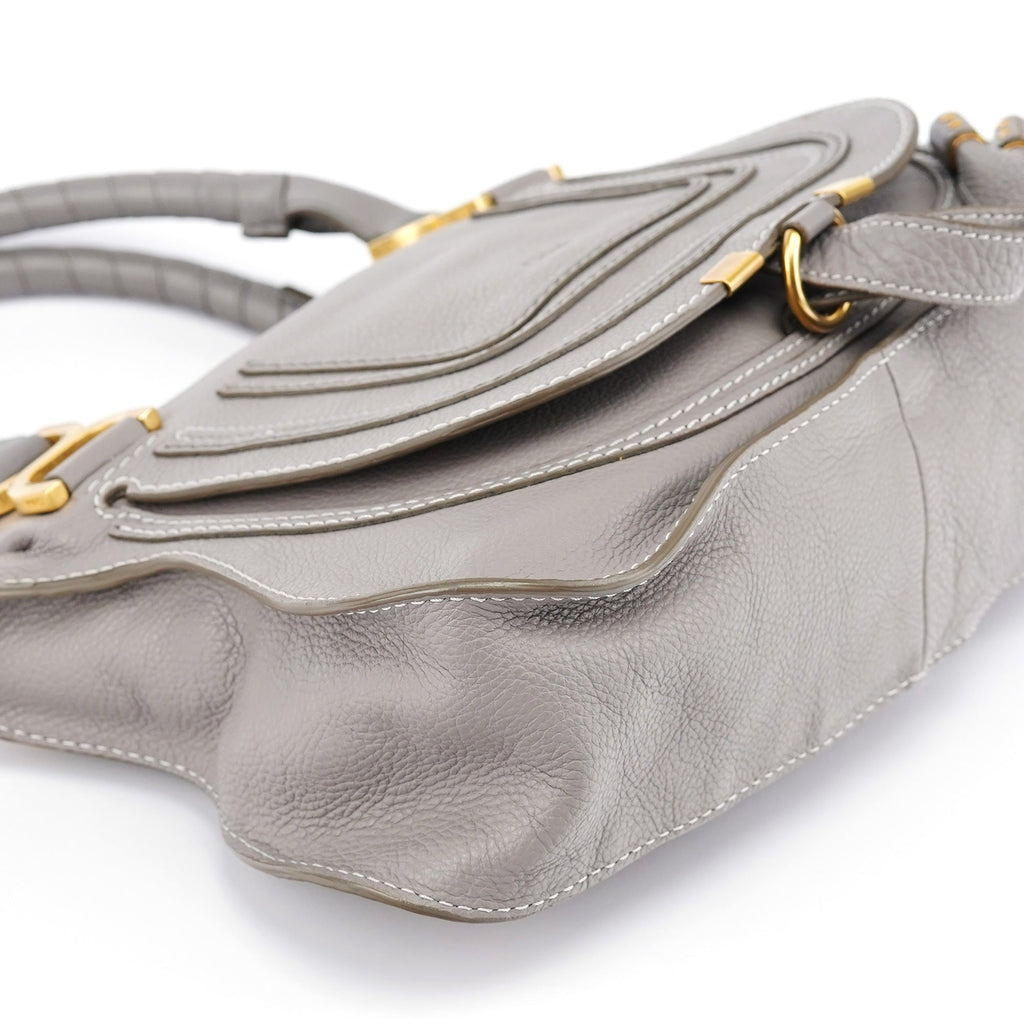 Grey Leather Marcie 2-Way Bag