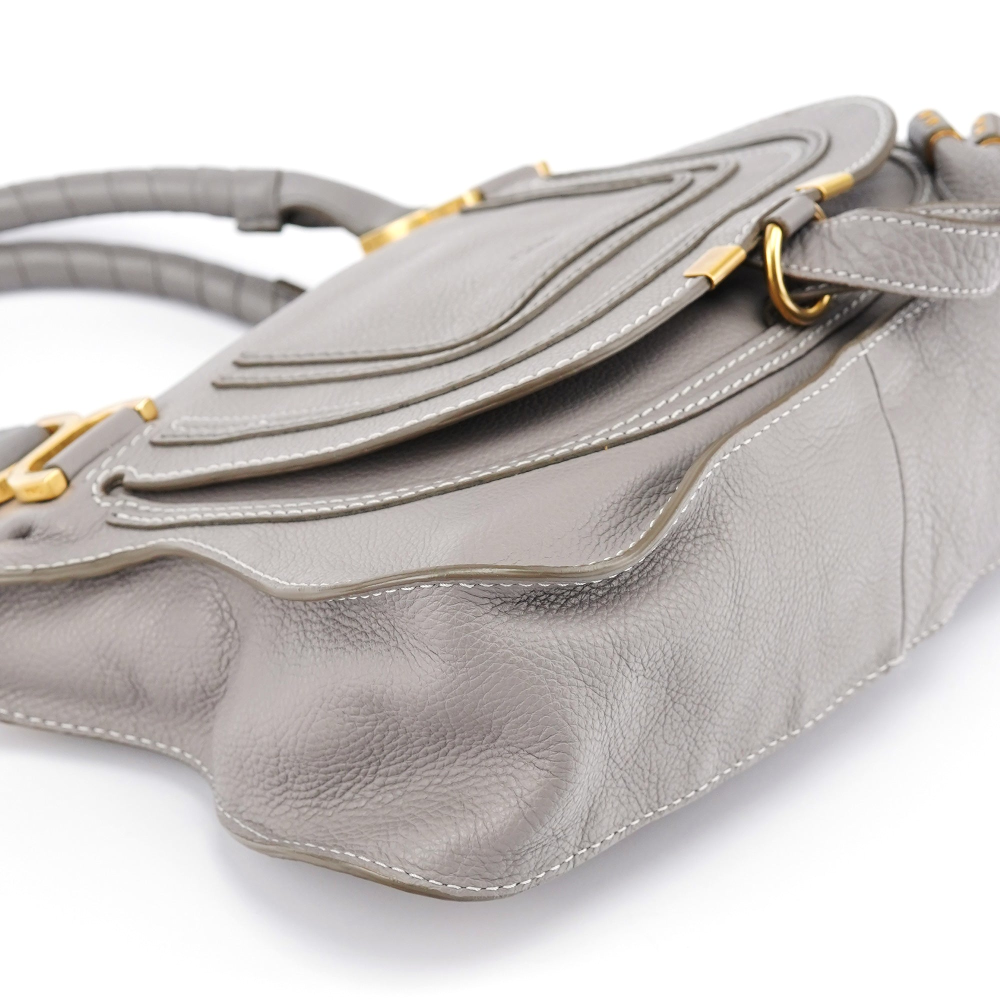 Grey Leather Marcie 2-Way Bag