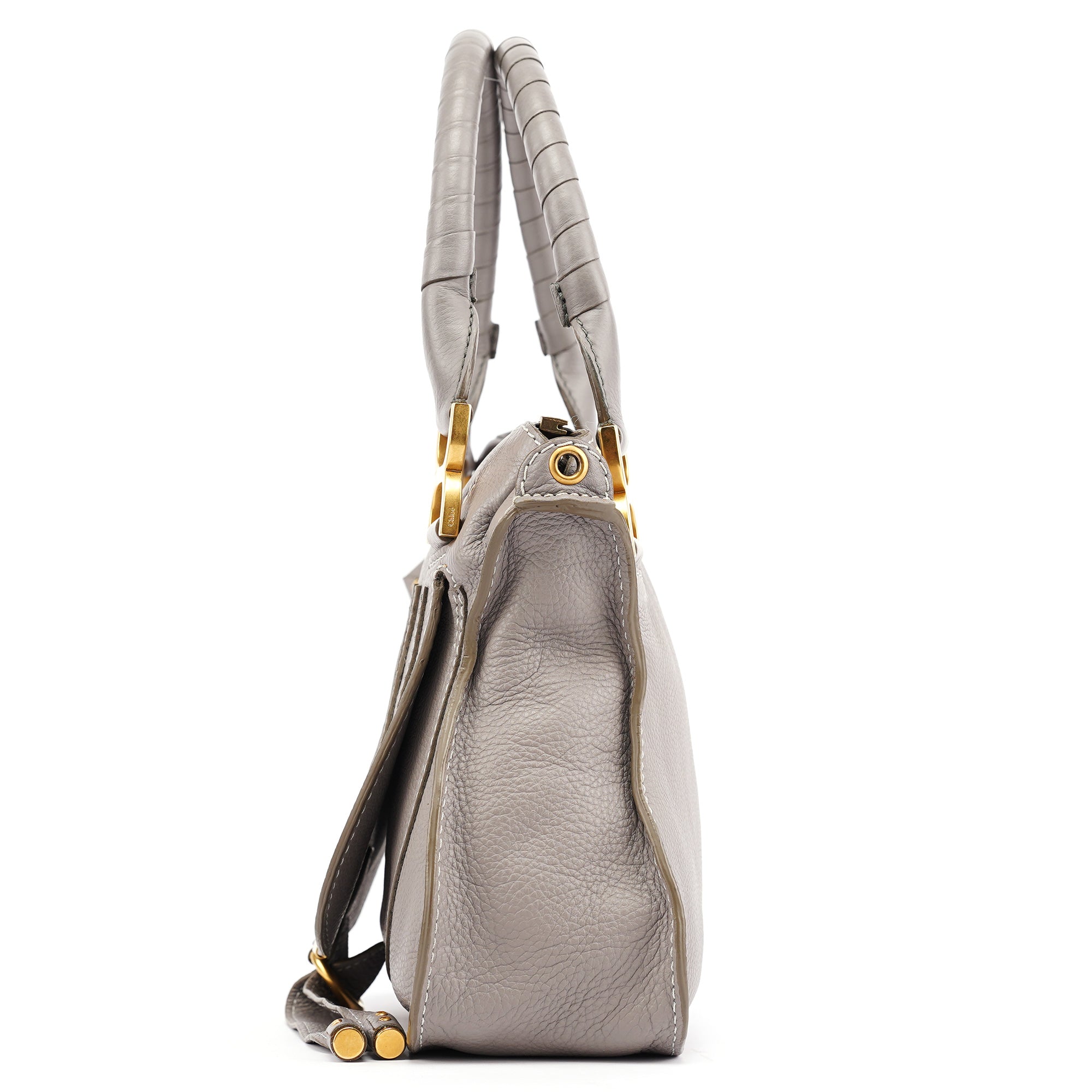 Grey Leather Marcie 2-Way Bag