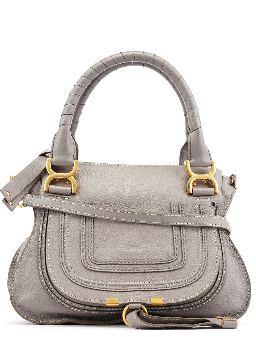 Grey Leather Marcie 2-Way Bag