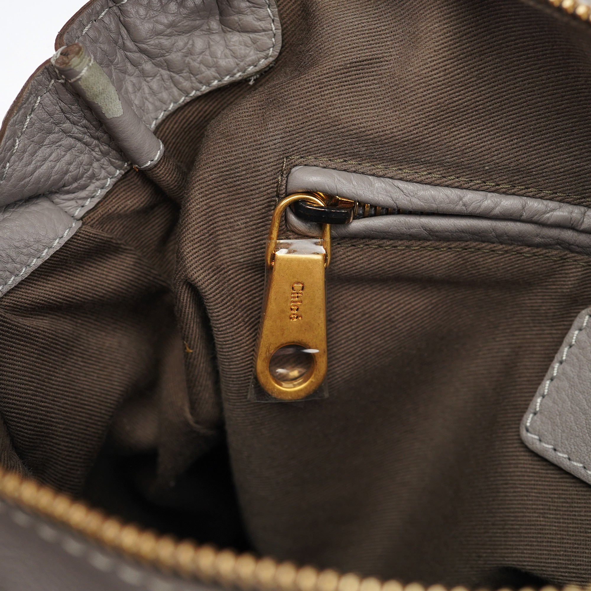 Grey Leather Marcie 2-Way Bag