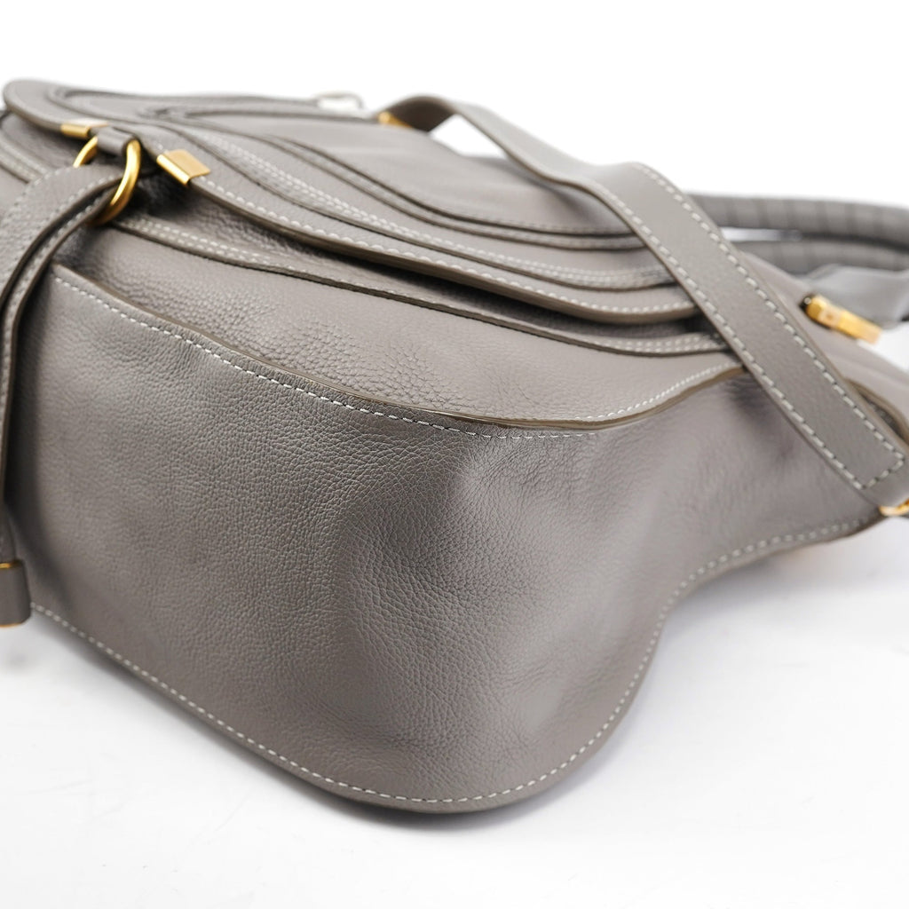Grey Leather Marcie 2-Way Bag