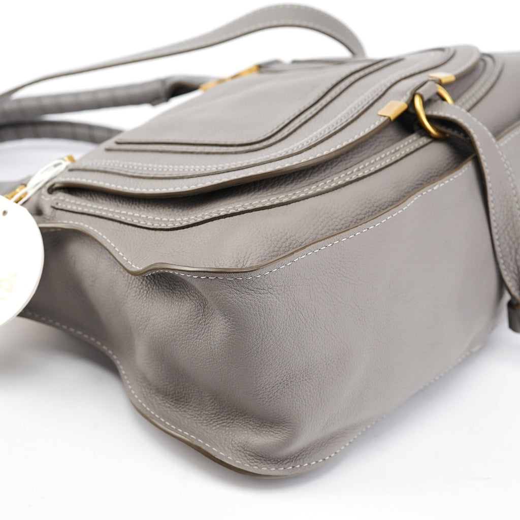 Grey Leather Marcie 2-Way Bag