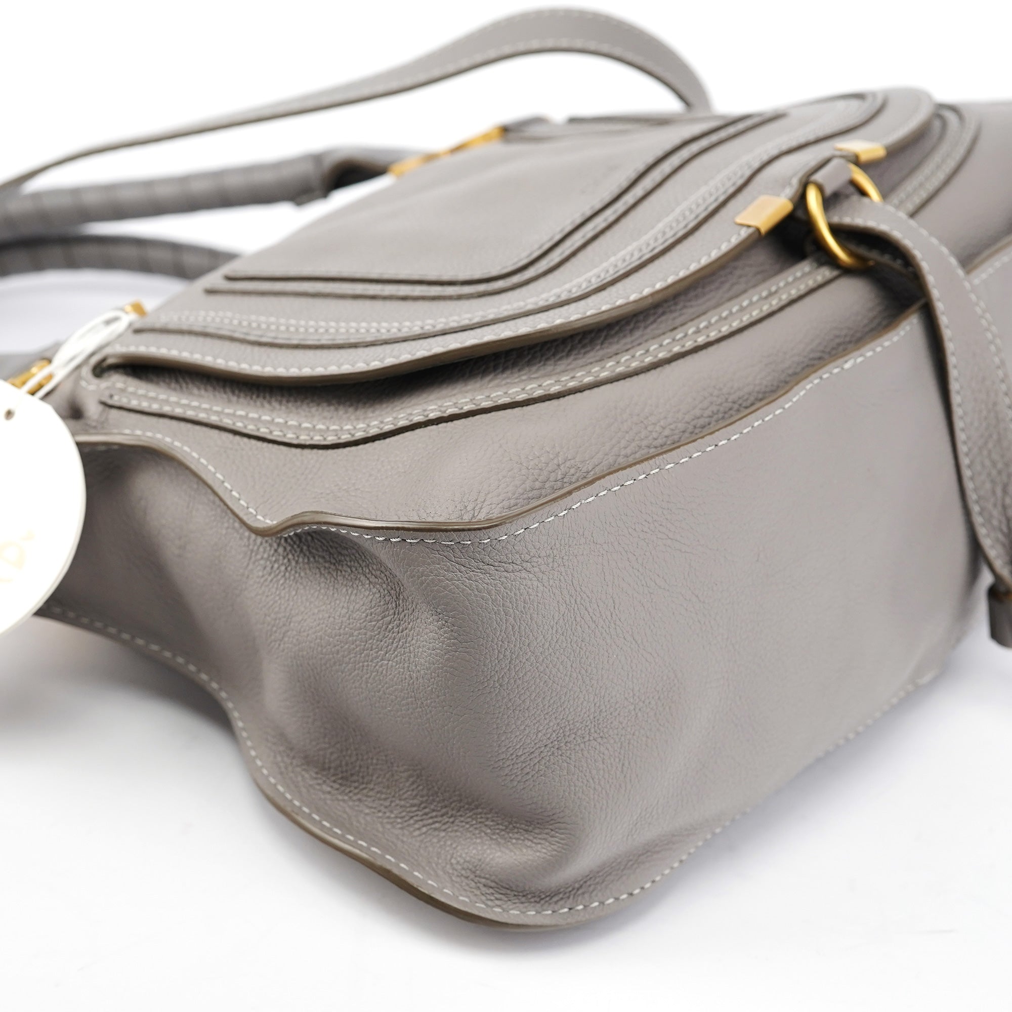 Grey Leather Marcie 2-Way Bag