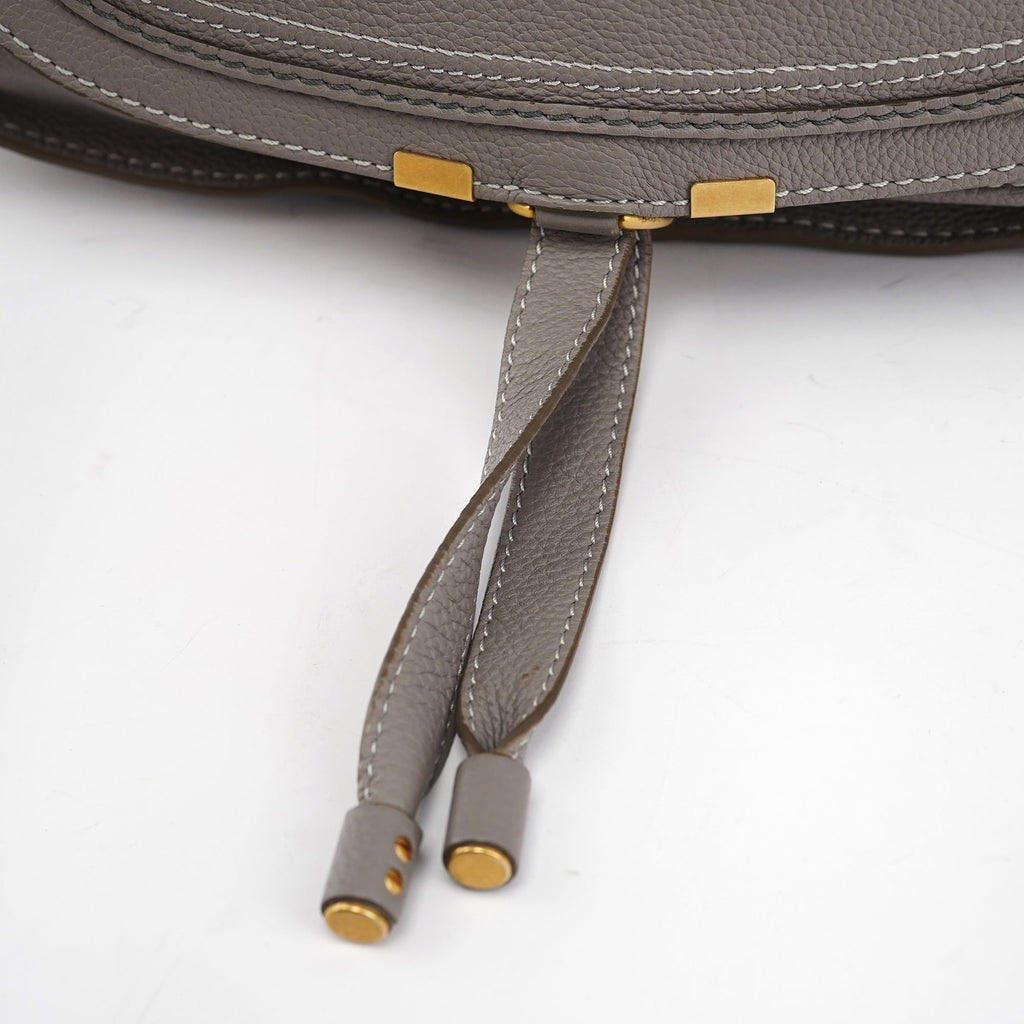 Grey Leather Marcie 2-Way Bag