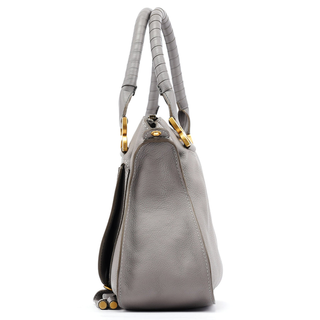 Grey Leather Marcie 2-Way Bag