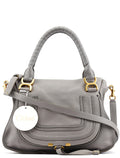 Grey Leather Marcie 2-Way Bag
