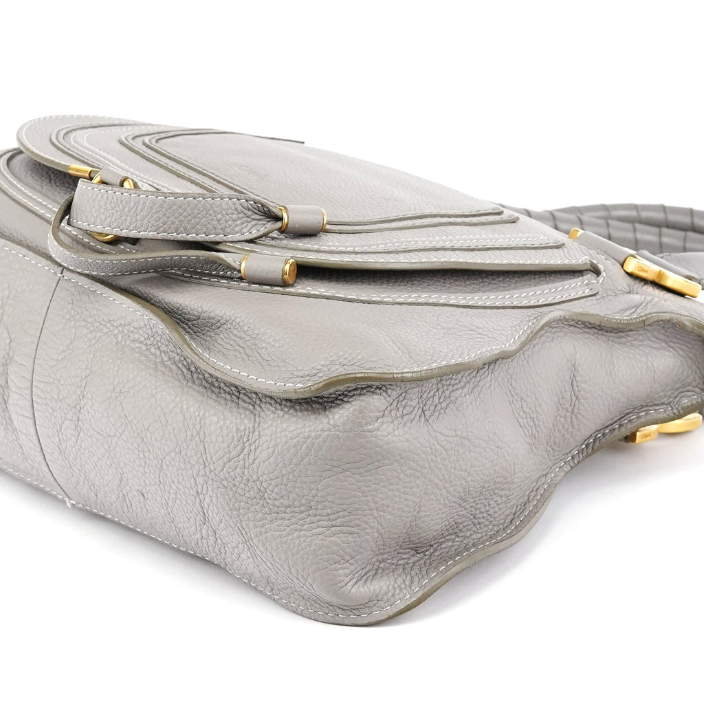 Grey Leather Marcie 2-Way Bag