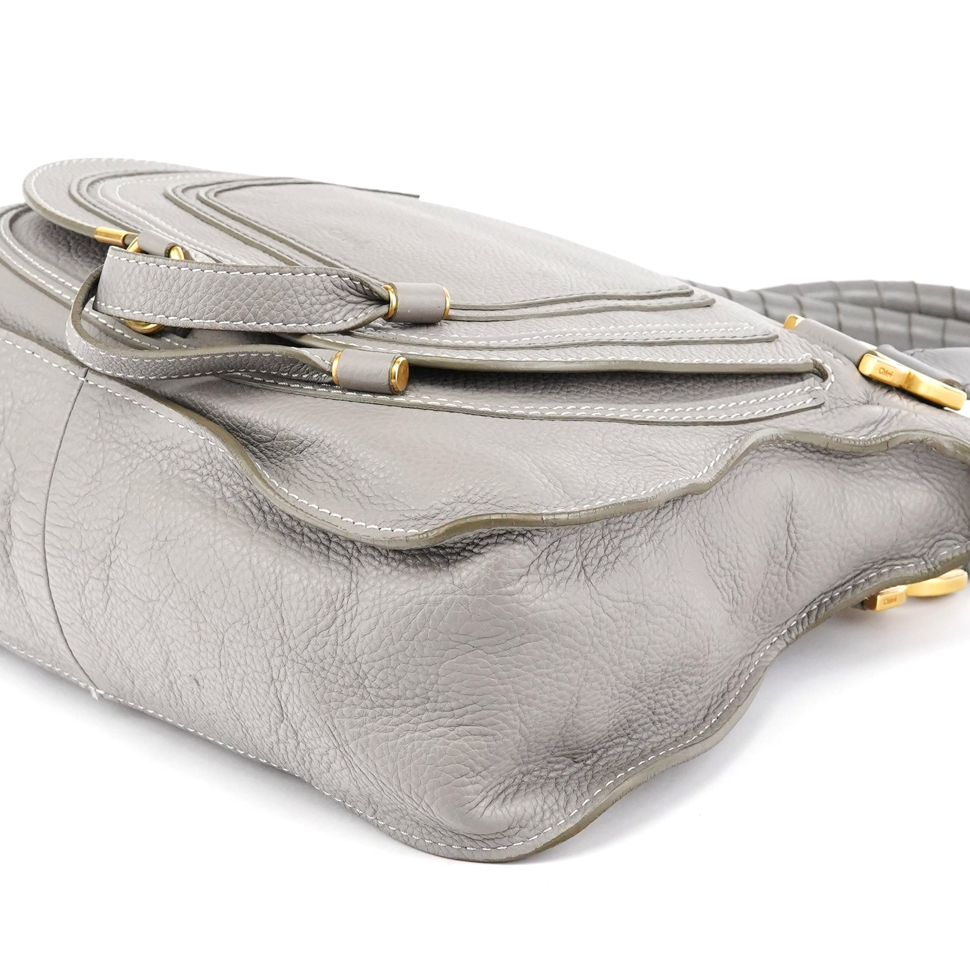 Grey Leather Marcie 2-Way Bag
