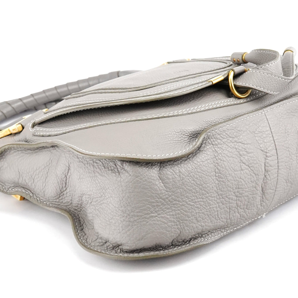 Grey Leather Marcie 2-Way Bag