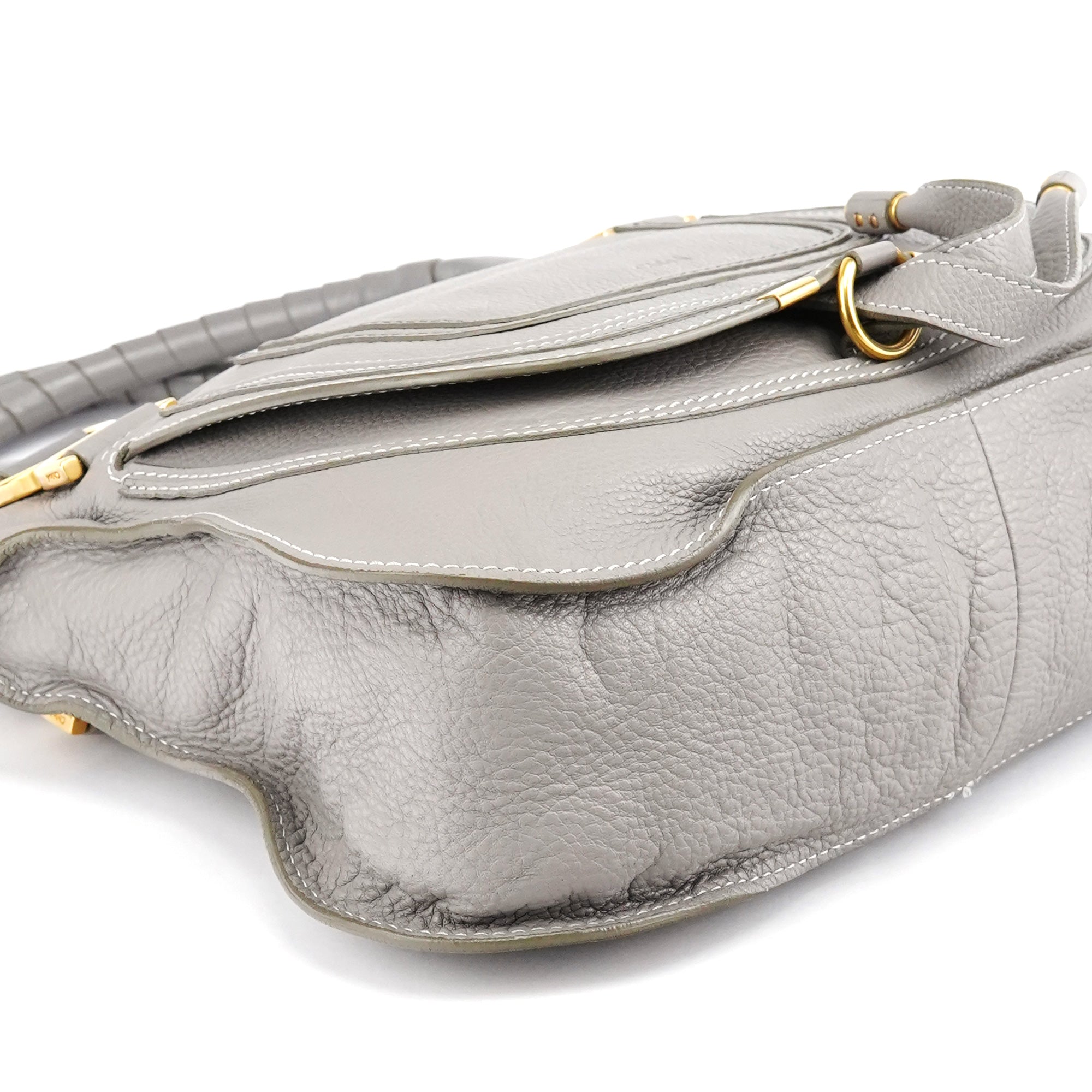 Grey Leather Marcie 2-Way Bag