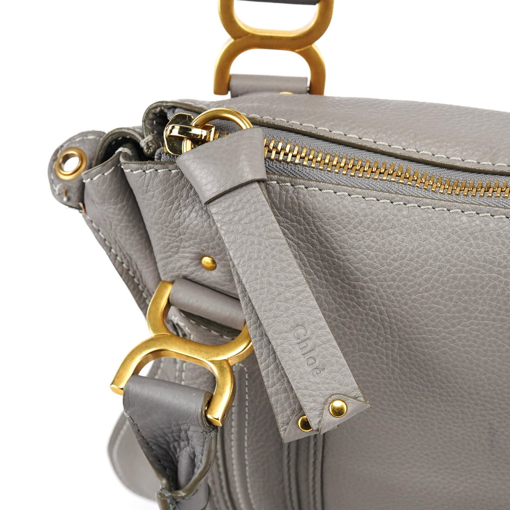 Grey Leather Marcie 2-Way Bag
