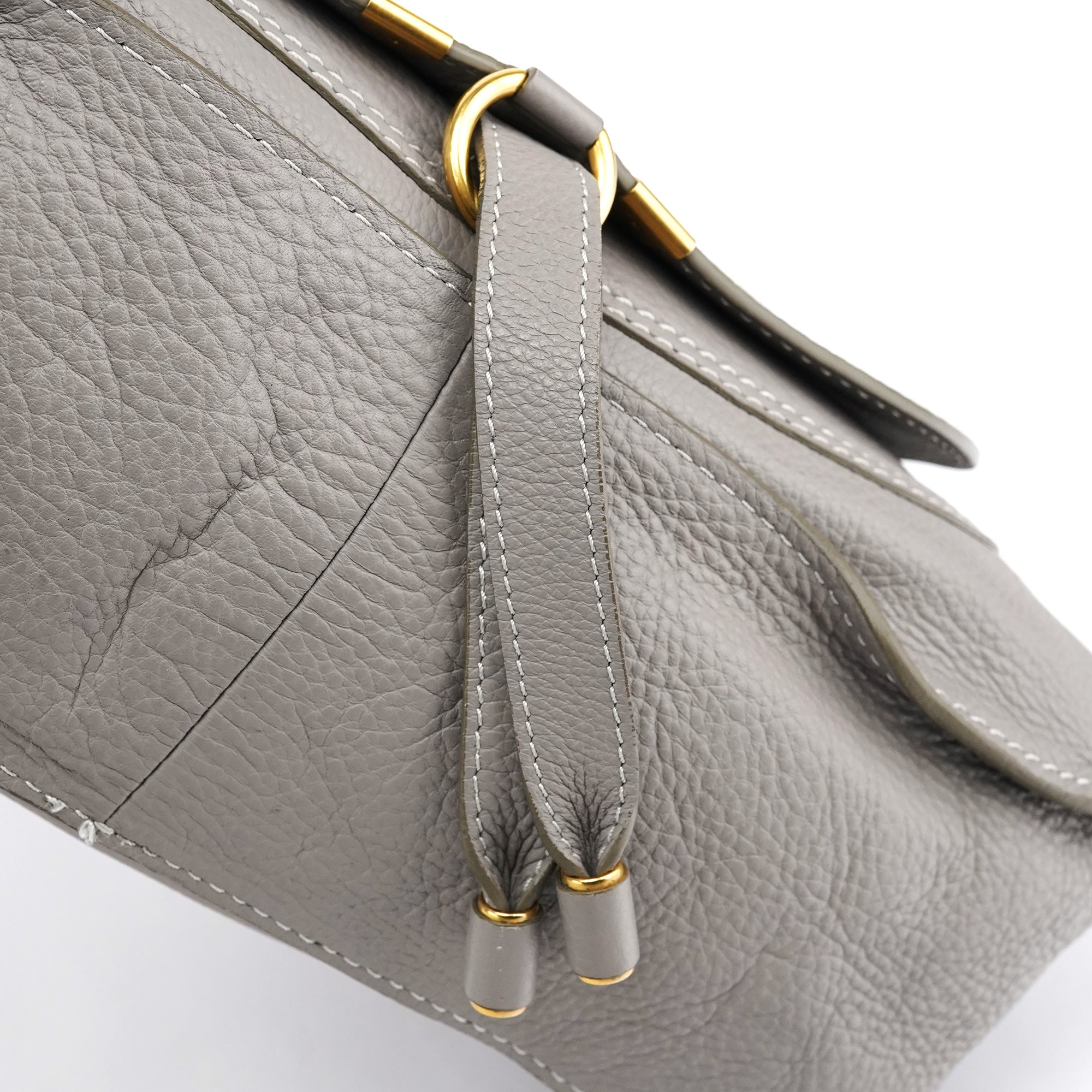 Grey Leather Marcie 2-Way Bag
